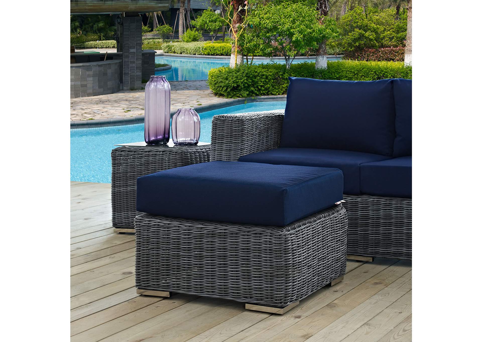 Canvas Navy Summon Outdoor Patio Sunbrella,Modway