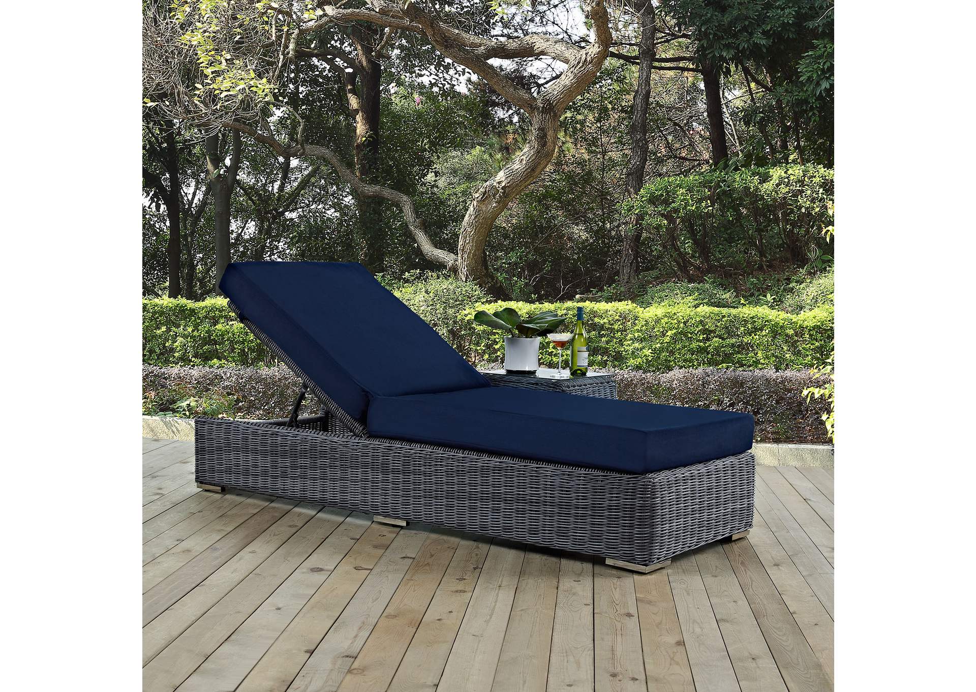 Canvas Navy Summon Outdoor Patio Sunbrella,Modway