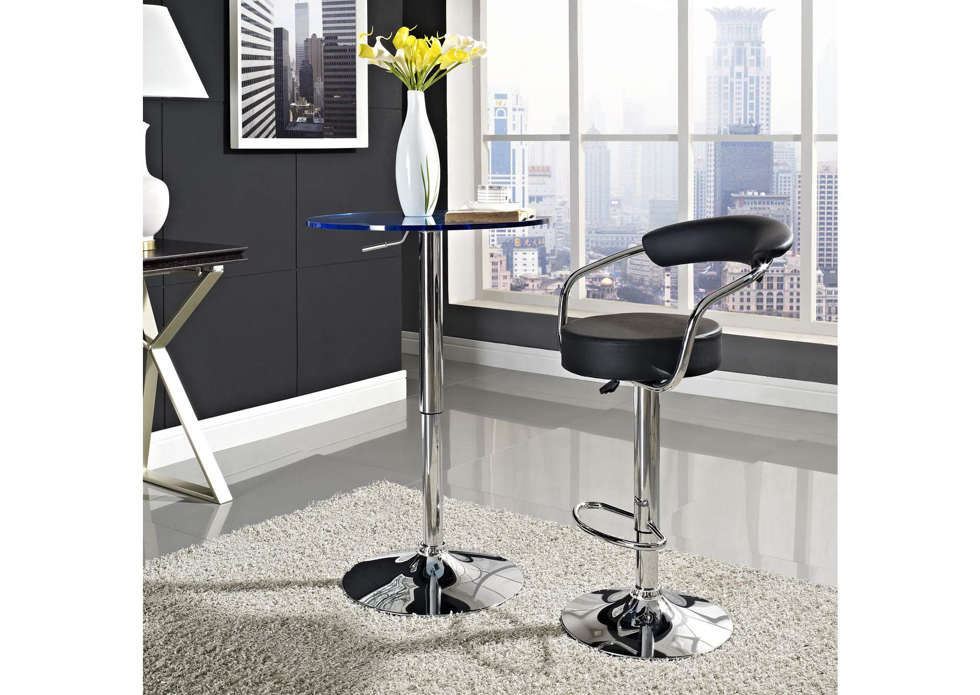 Black Diner Bar Stool,Modway