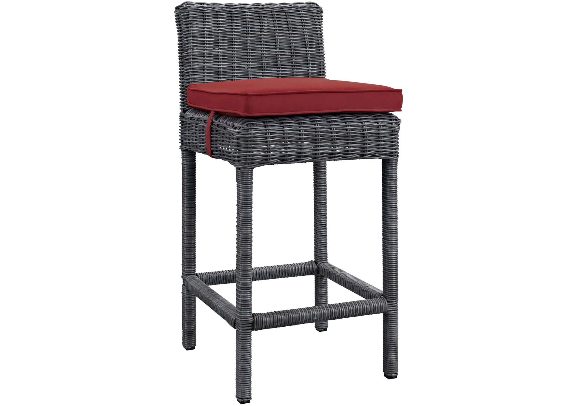 Gray Red Summon Outdoor Patio Sunbrella,Modway