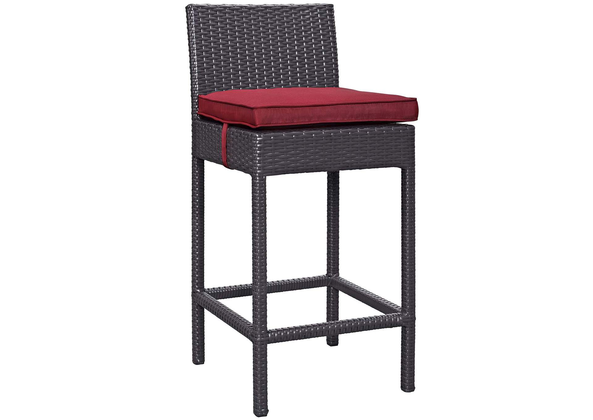 Espresso Red Convene 5 Piece Outdoor Patio Pub Set,Modway