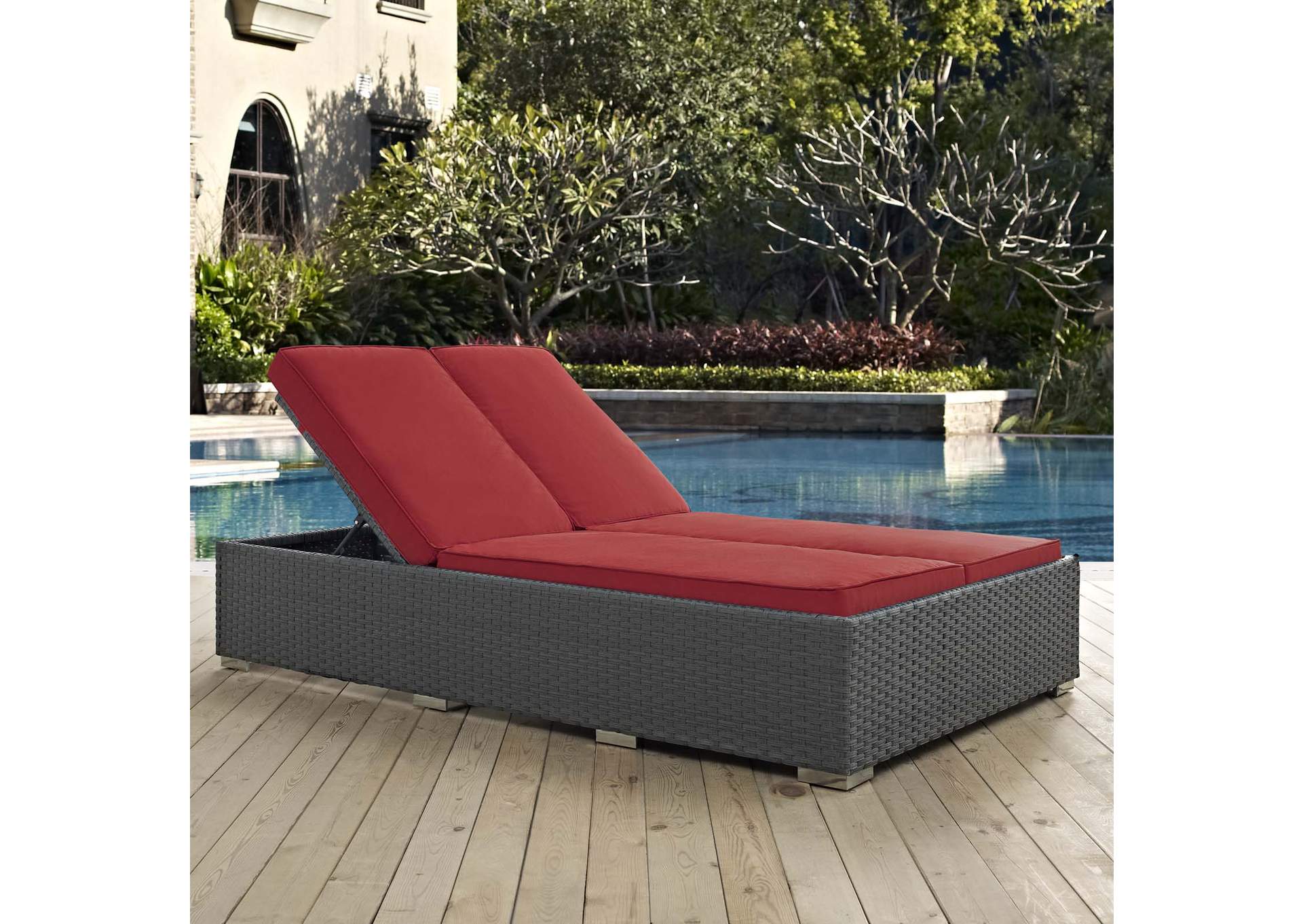 Chocolate Red Sojourn Outdoor Patio Sunbrella,Modway