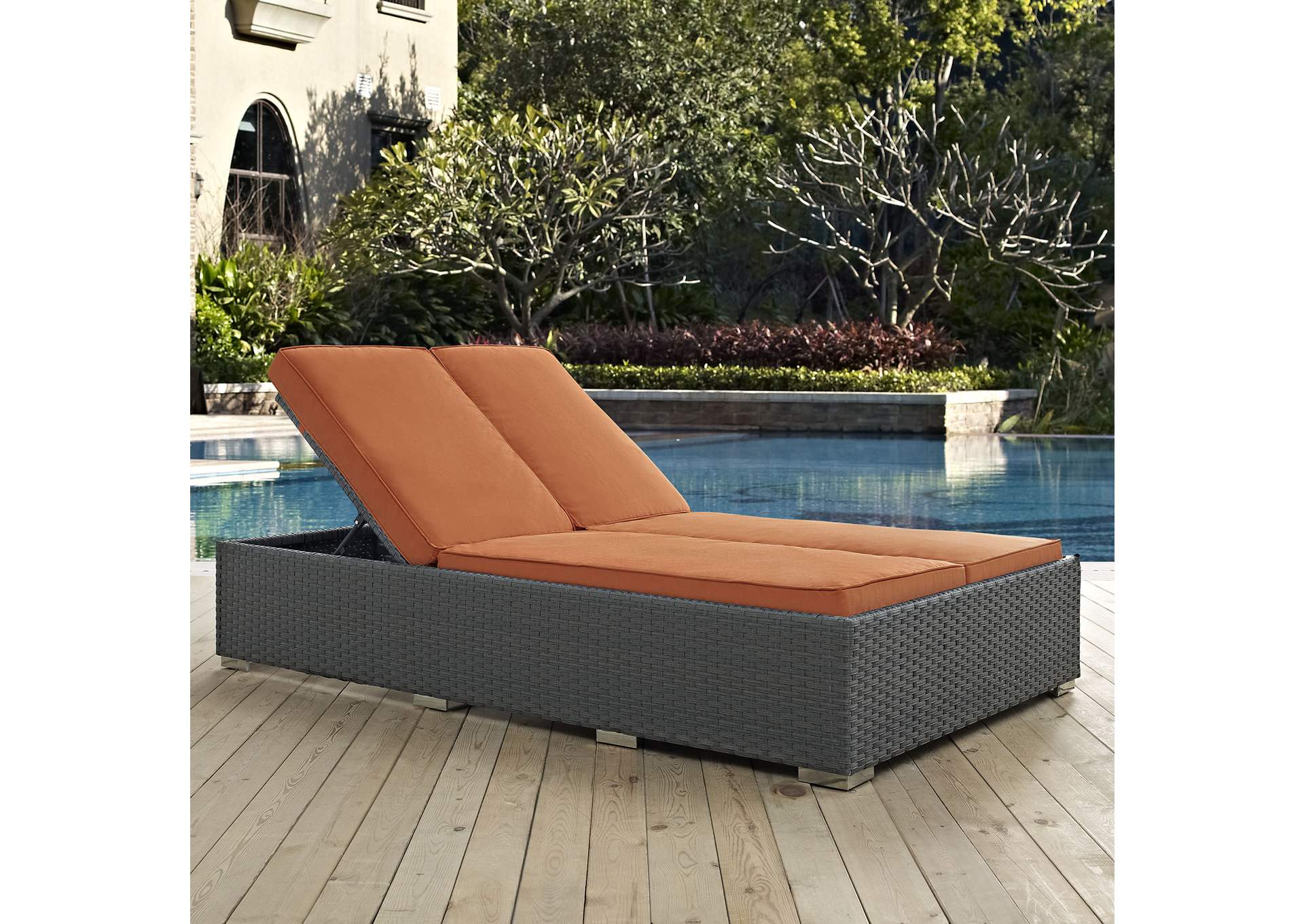 Chocolate Tuscan Sojourn Outdoor Patio Sunbrella,Modway