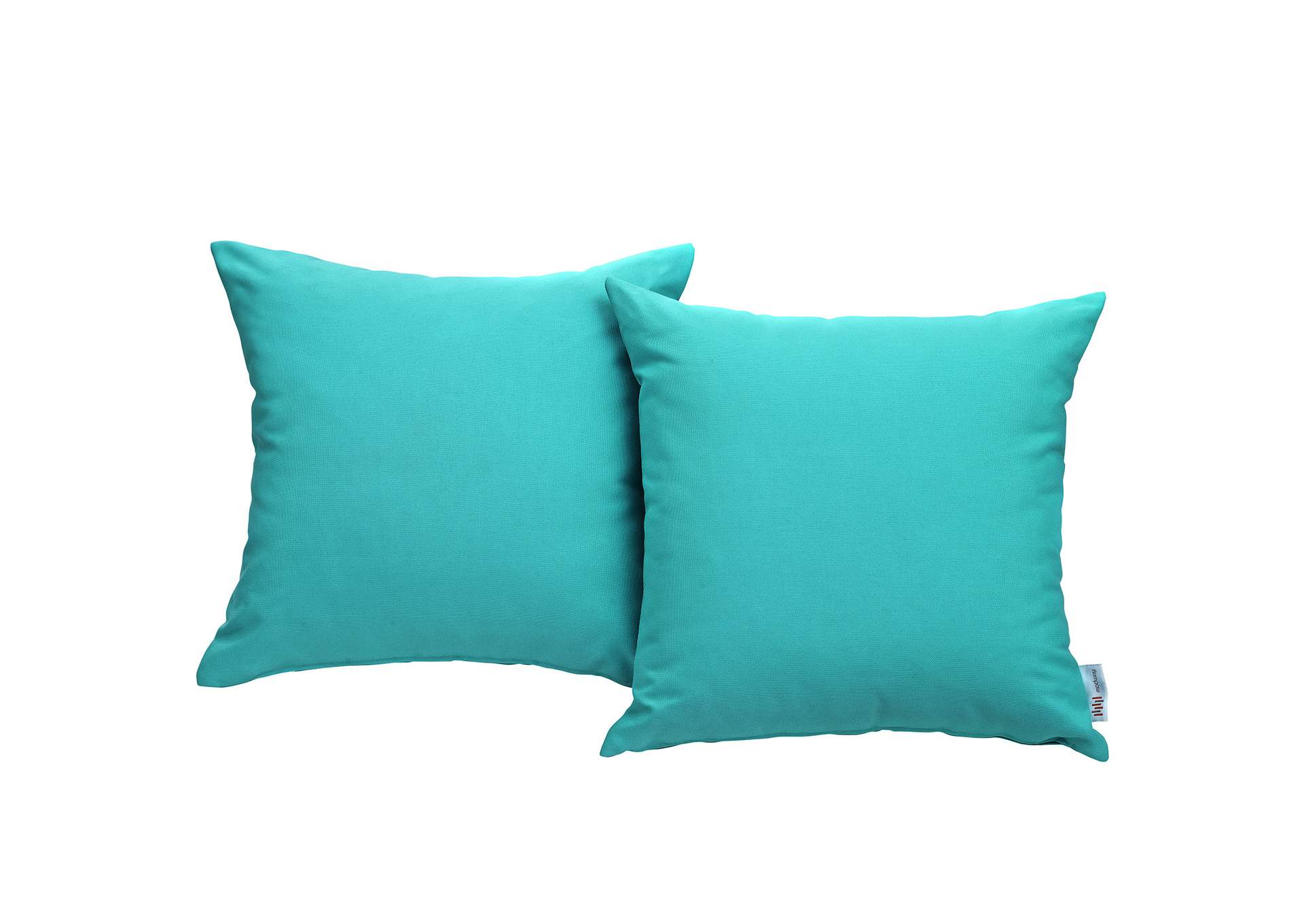 Turquoise Convene Two Piece Outdoor Patio Pillow Set,Modway