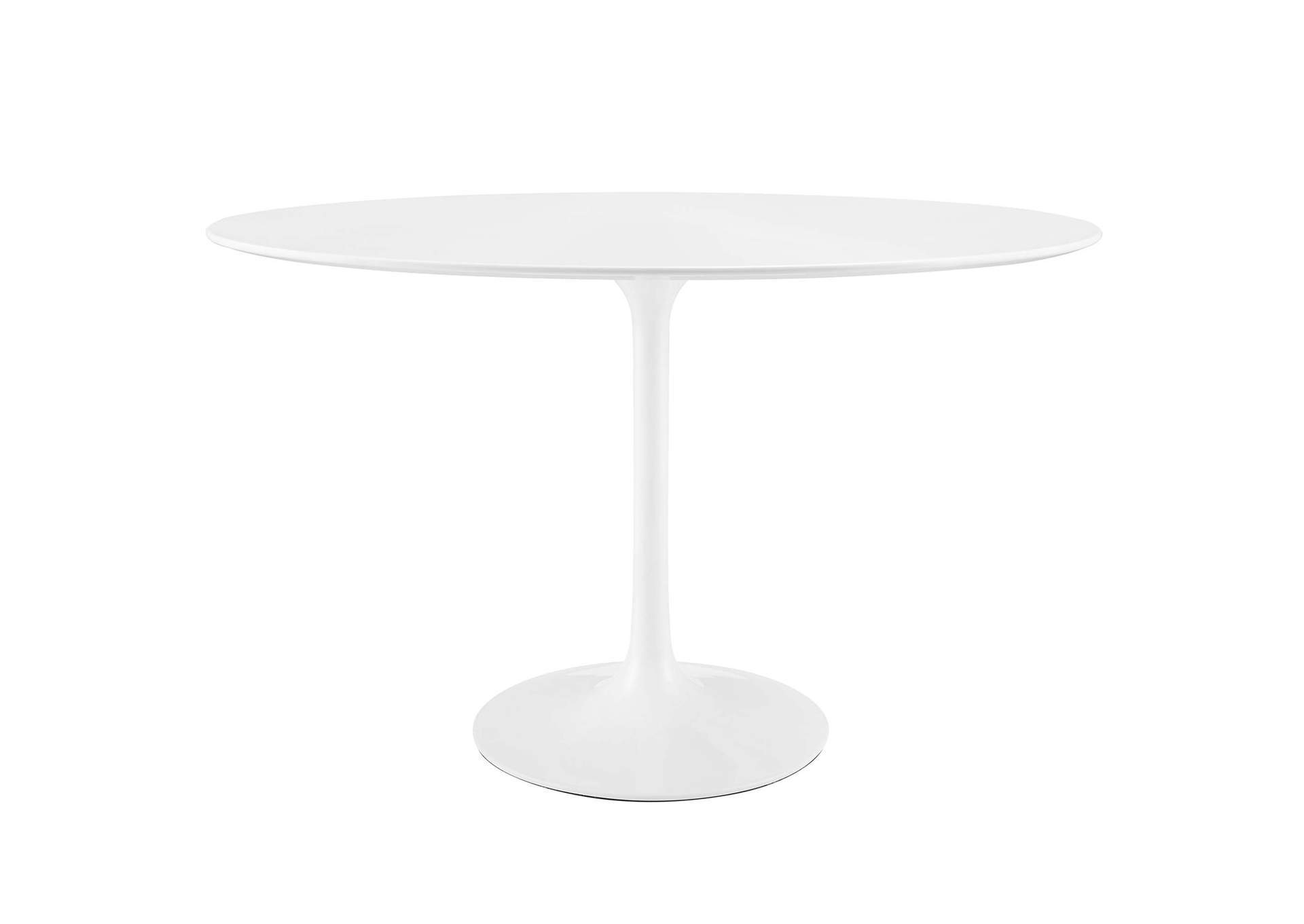 White Lippa 48" Oval Wood Top Dining Table,Modway