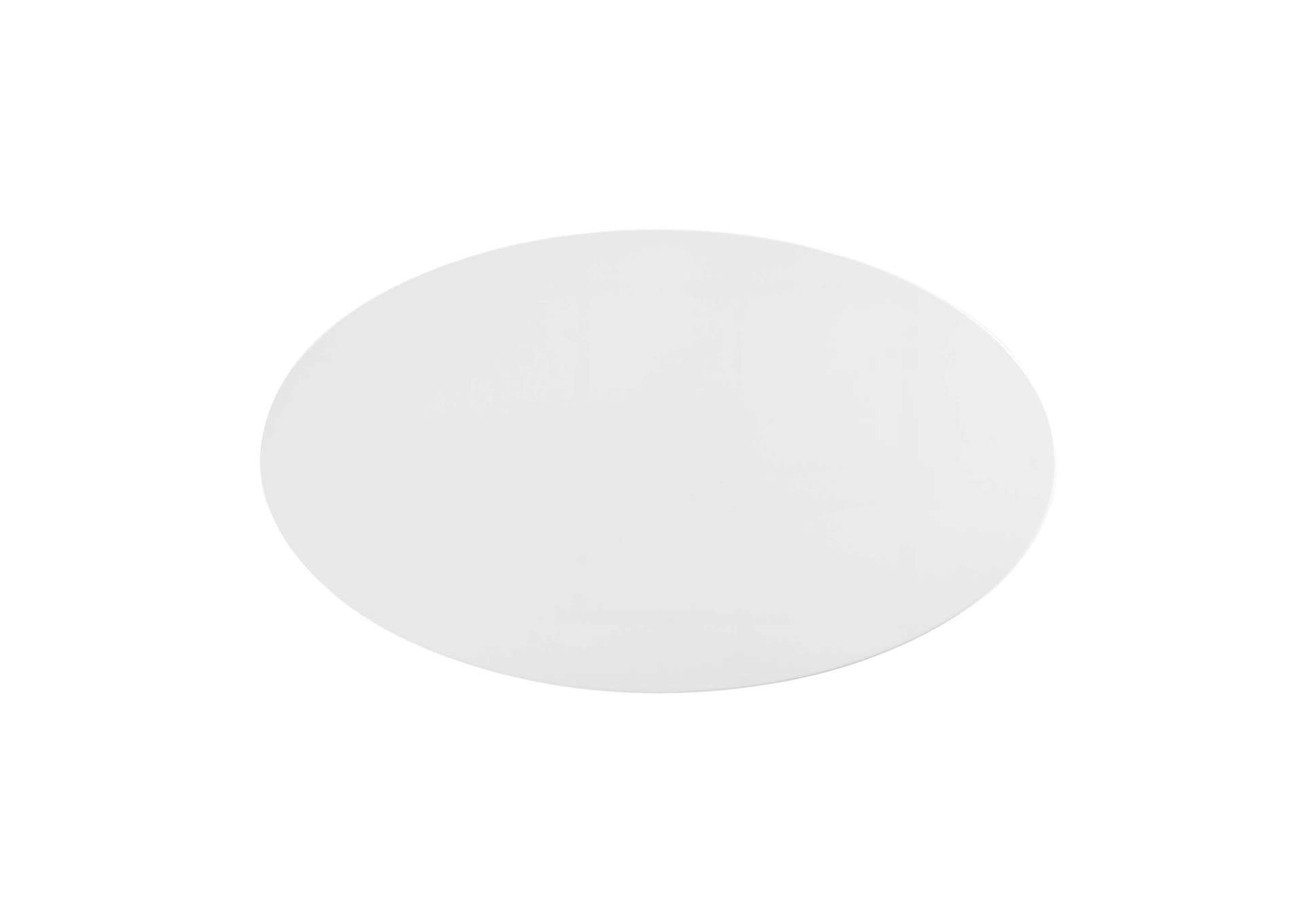 White Lippa 48" Oval Wood Top Dining Table,Modway