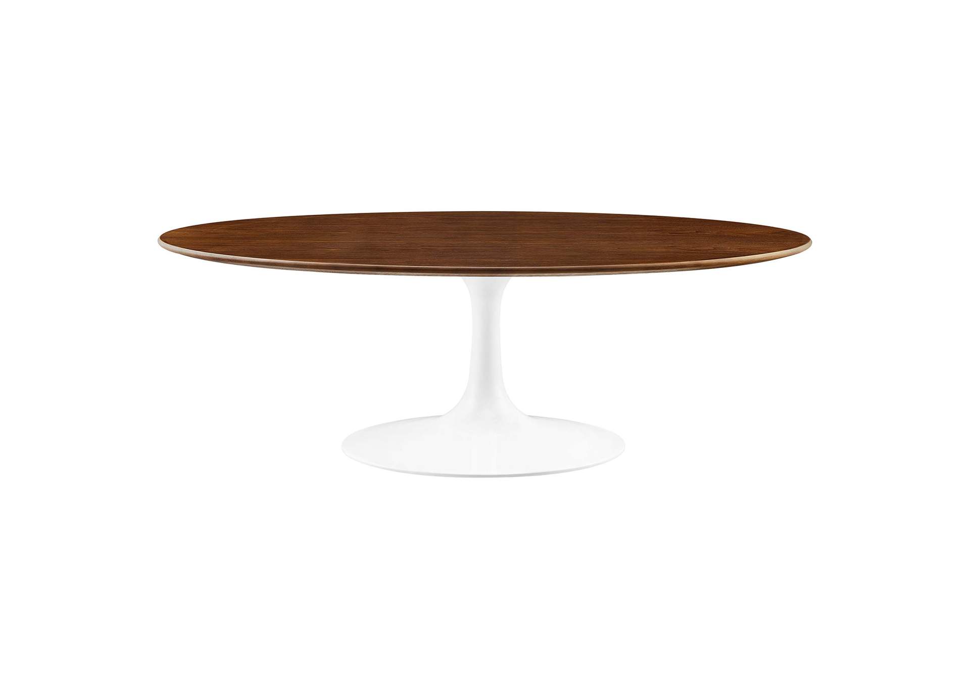 Walnut Lippa 48" Oval-Shaped Walnut Coffee Table,Modway