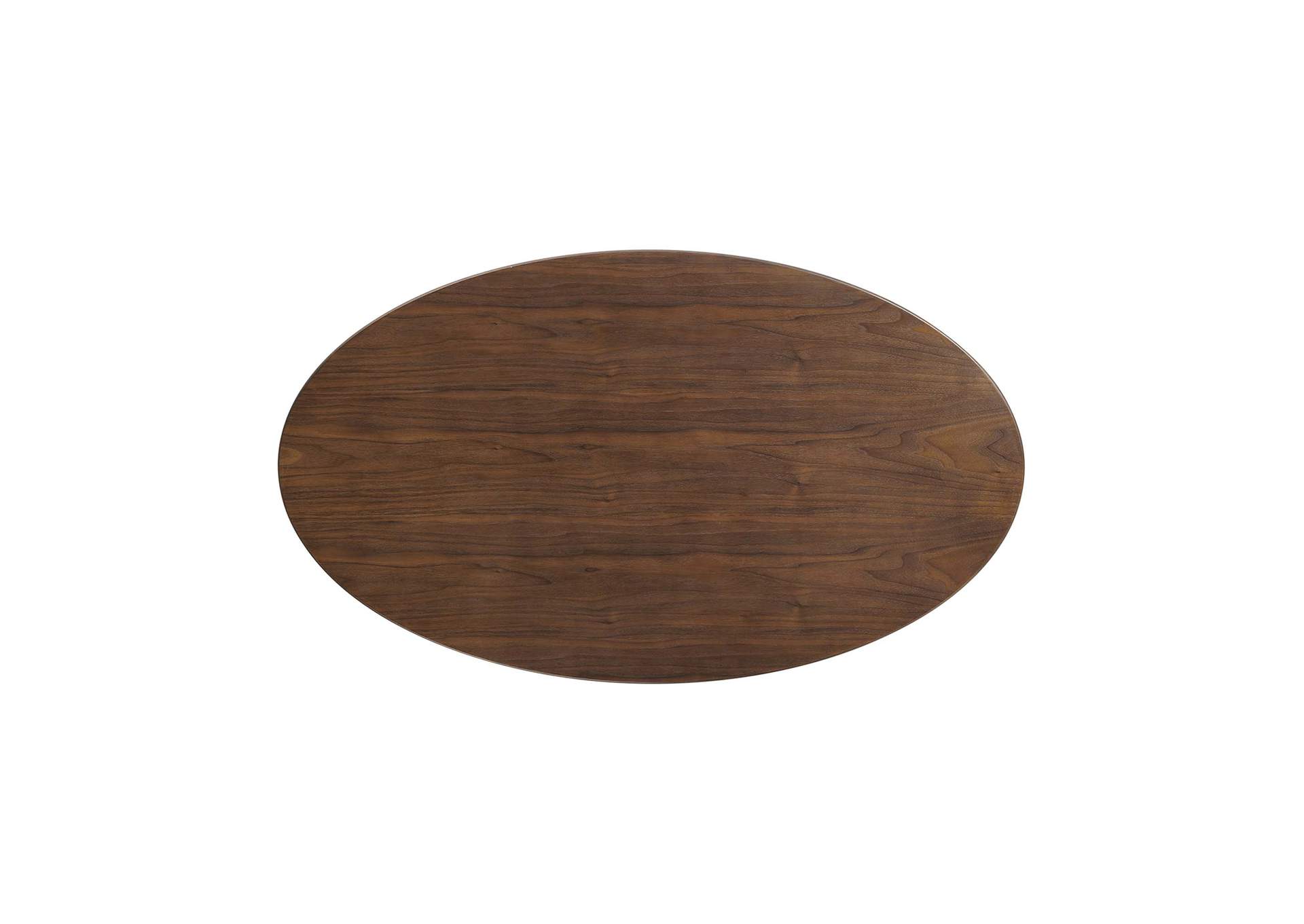 Walnut Lippa 48" Oval-Shaped Walnut Coffee Table,Modway