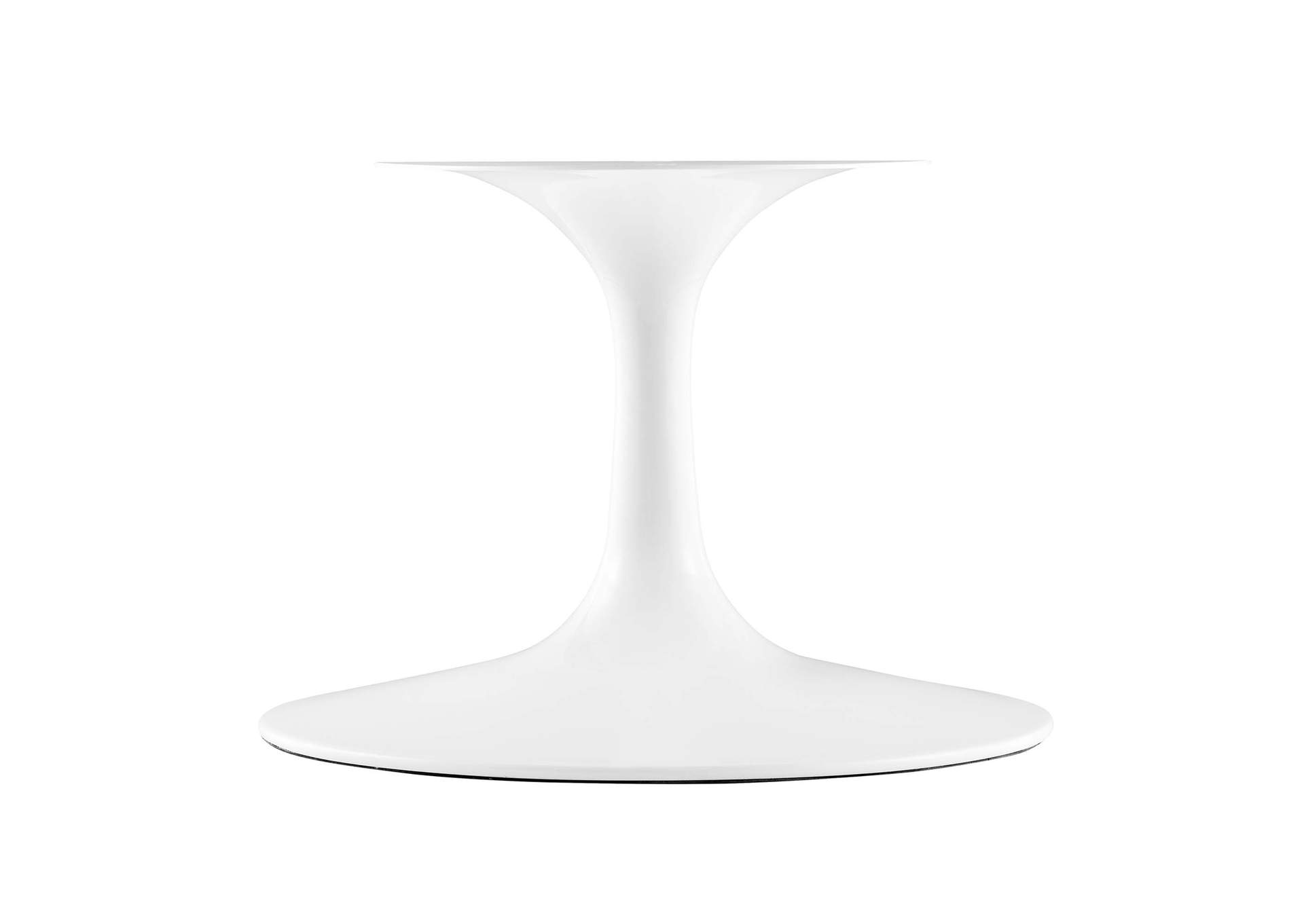 White Lippa 48" Oval-Shaped Artificial Marble Coffee Table,Modway