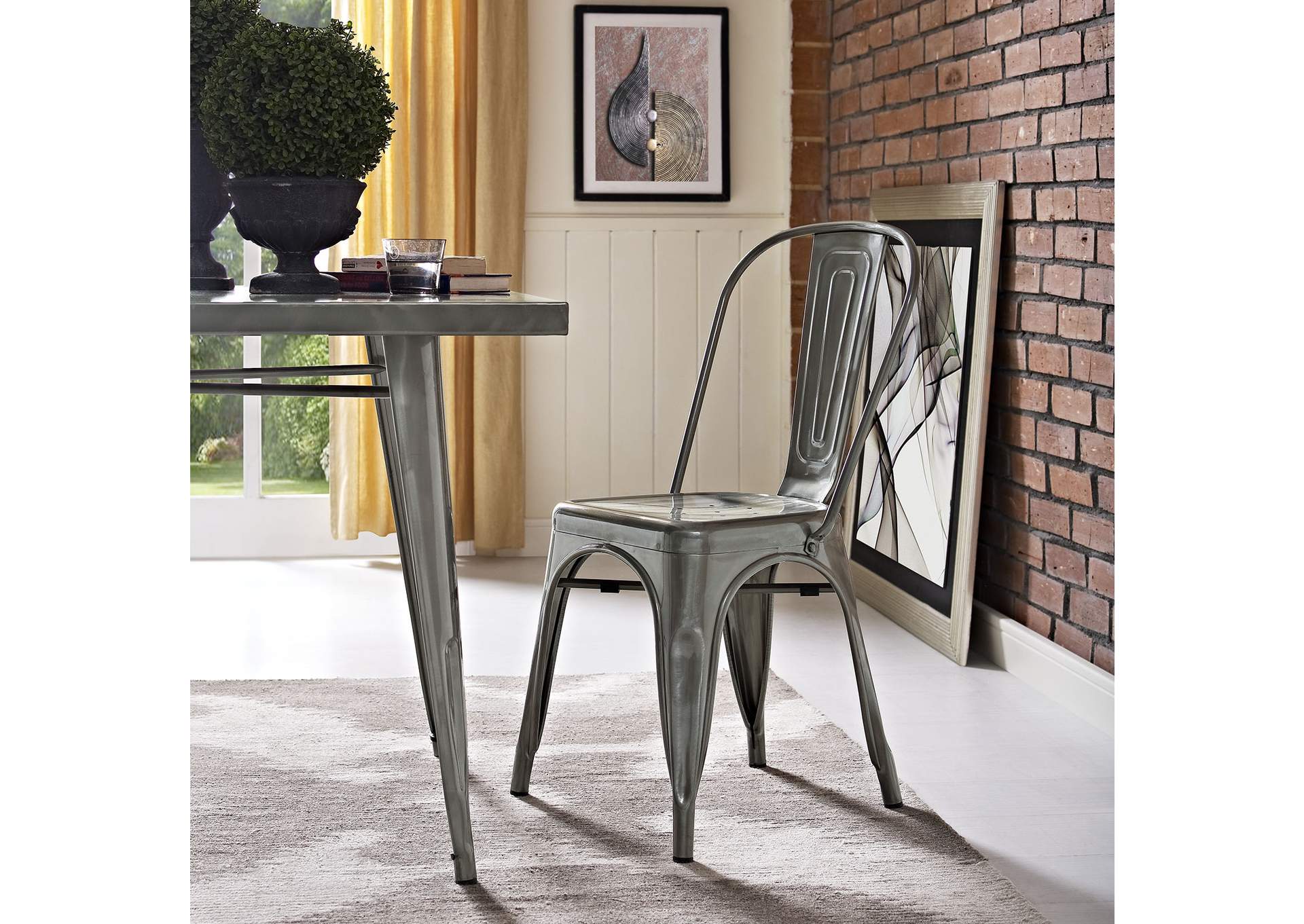 Gunmetal Promenade Side Chair,Modway