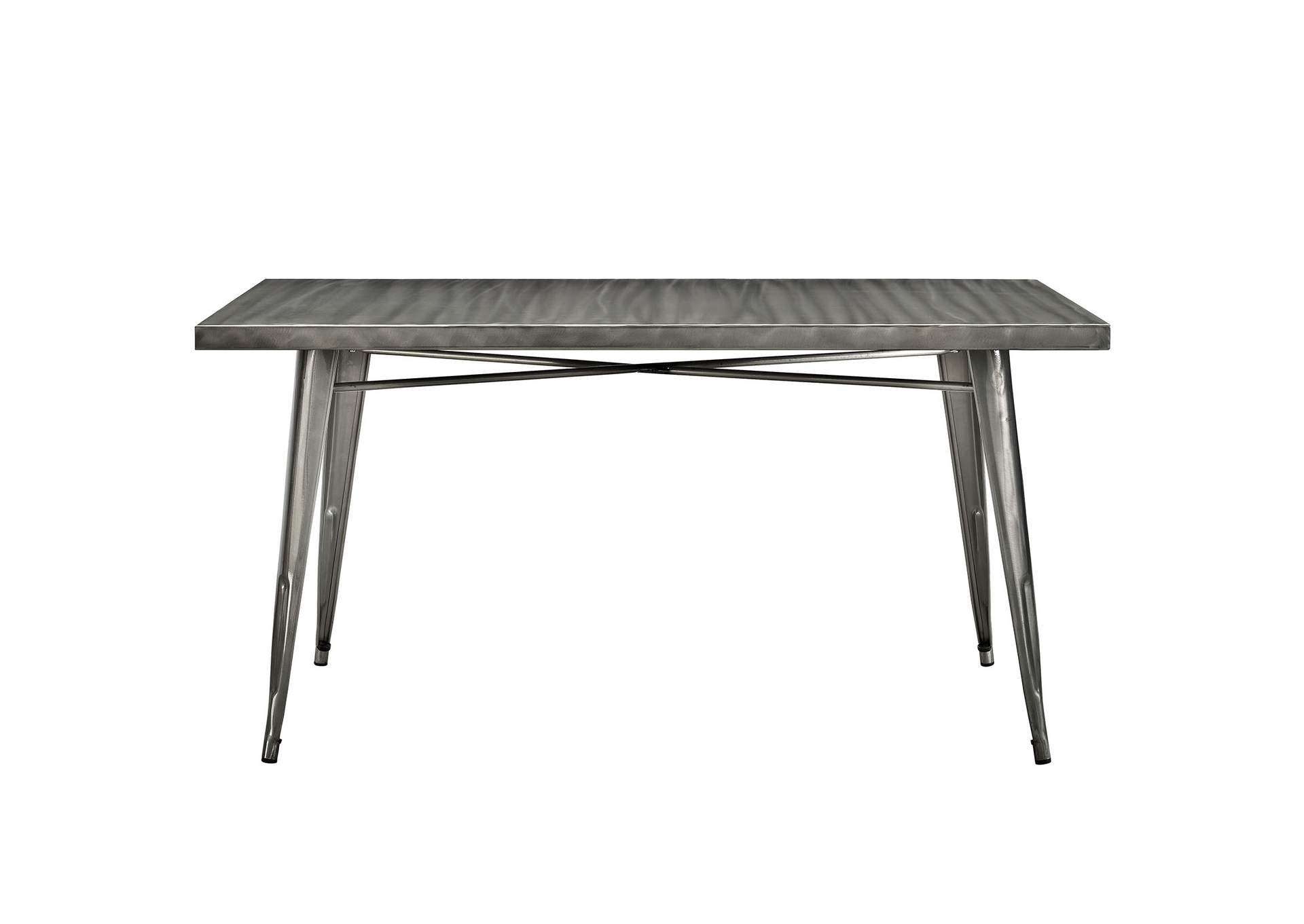 Gunmetal Alacrity Rectangle Metal Dining Table,Modway