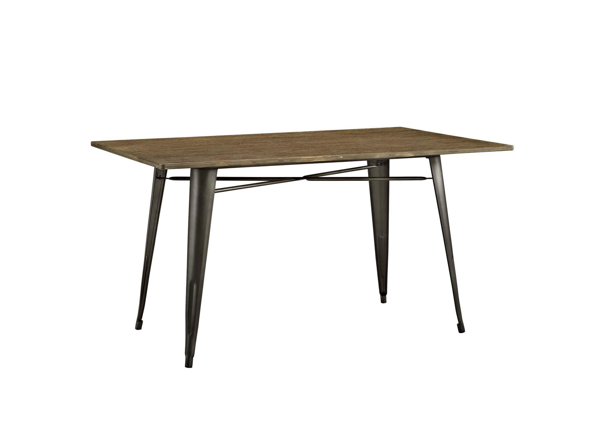 Brown Alacrity 59" Rectangle Wood Dining Table,Modway