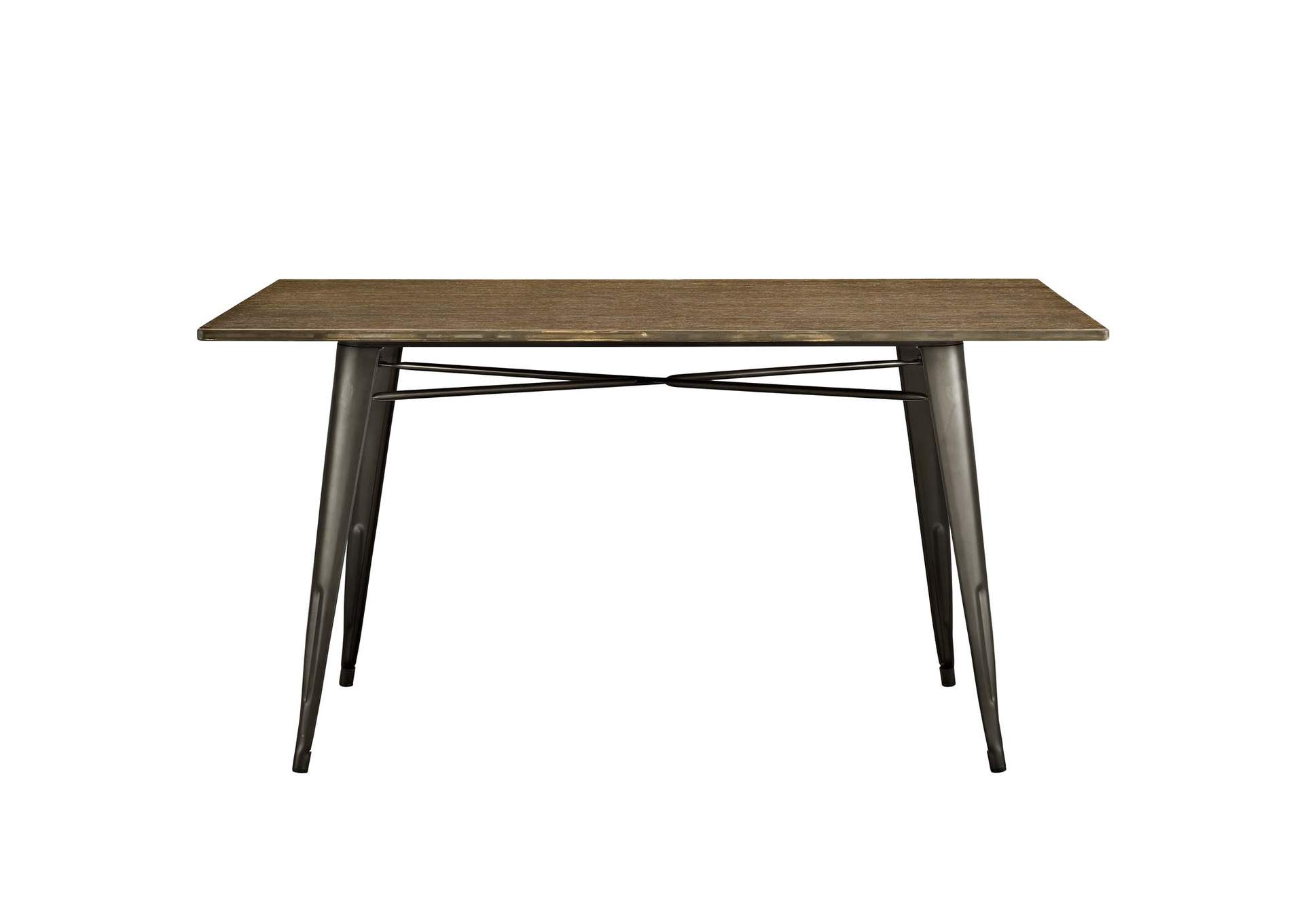 Brown Alacrity 59" Rectangle Wood Dining Table,Modway