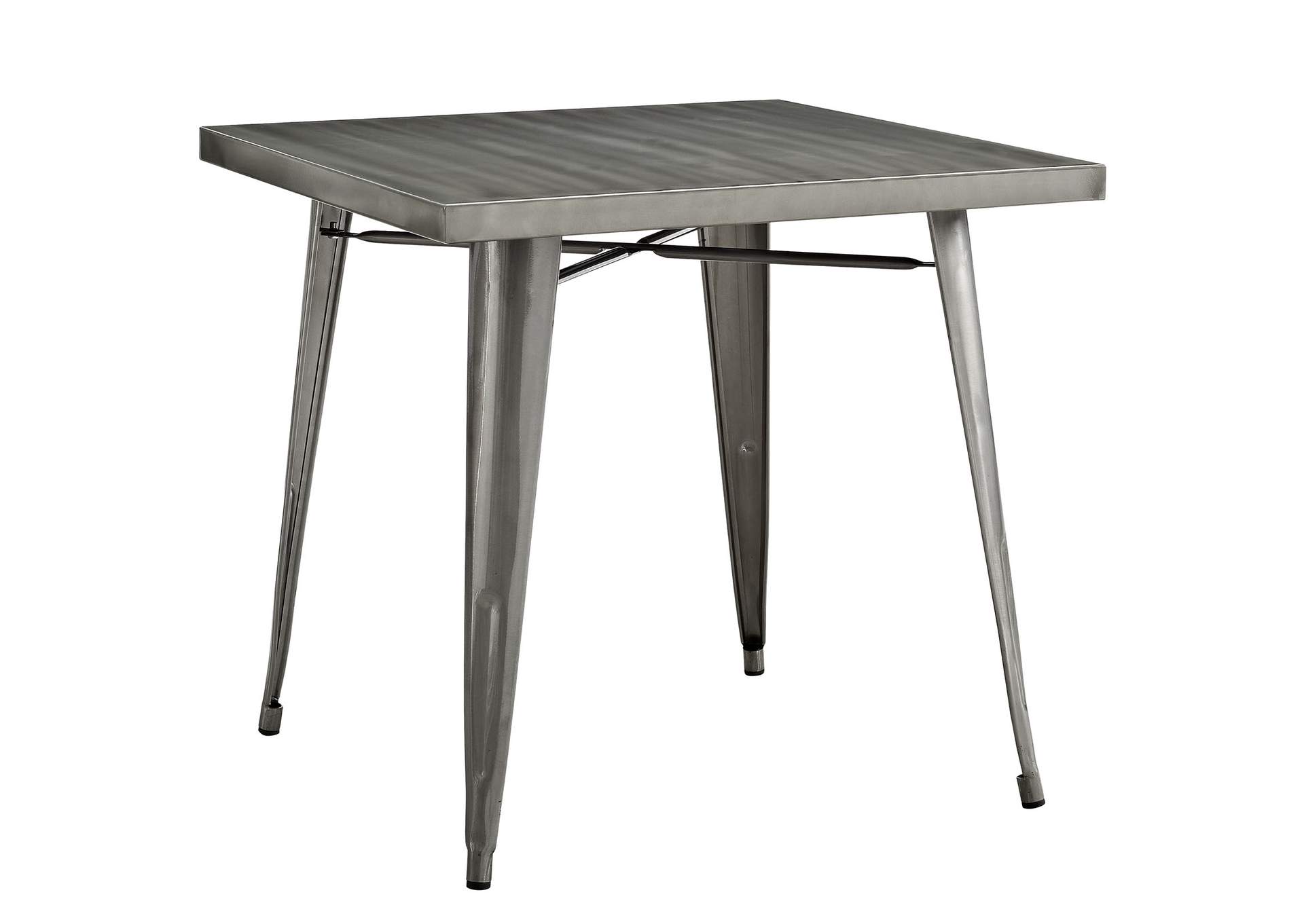 Gunmetal Alacrity Square Metal Dining Table,Modway