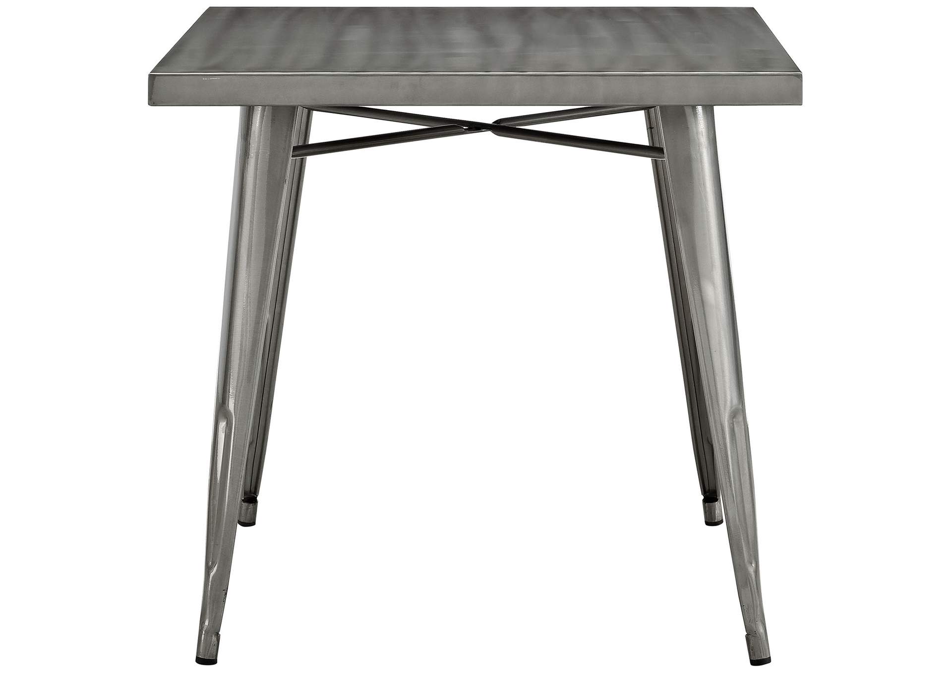 Gunmetal Alacrity Square Metal Dining Table,Modway