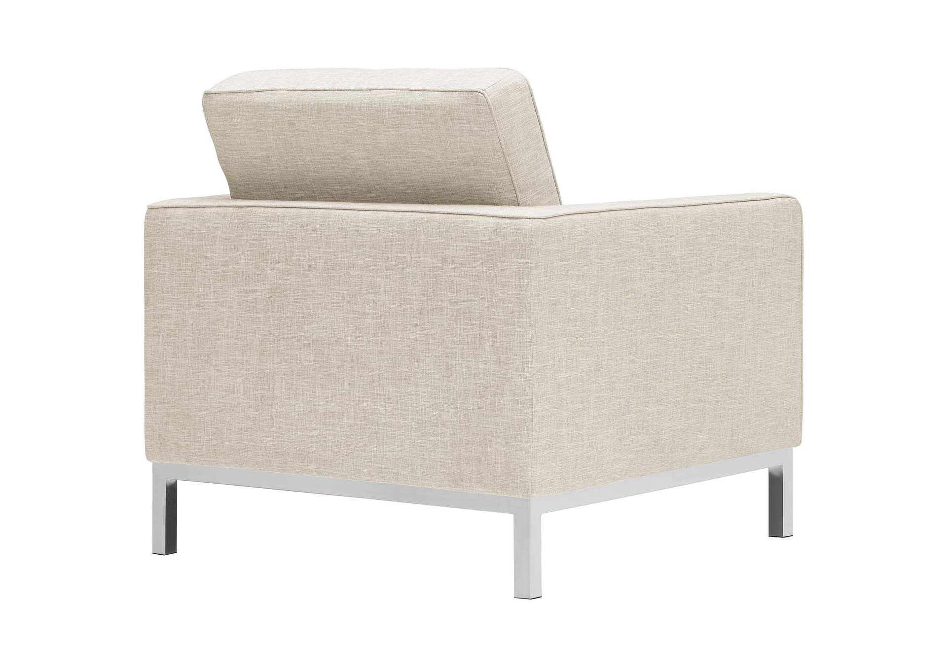 Beige Loft Upholstered Fabric Arm Chair,Modway