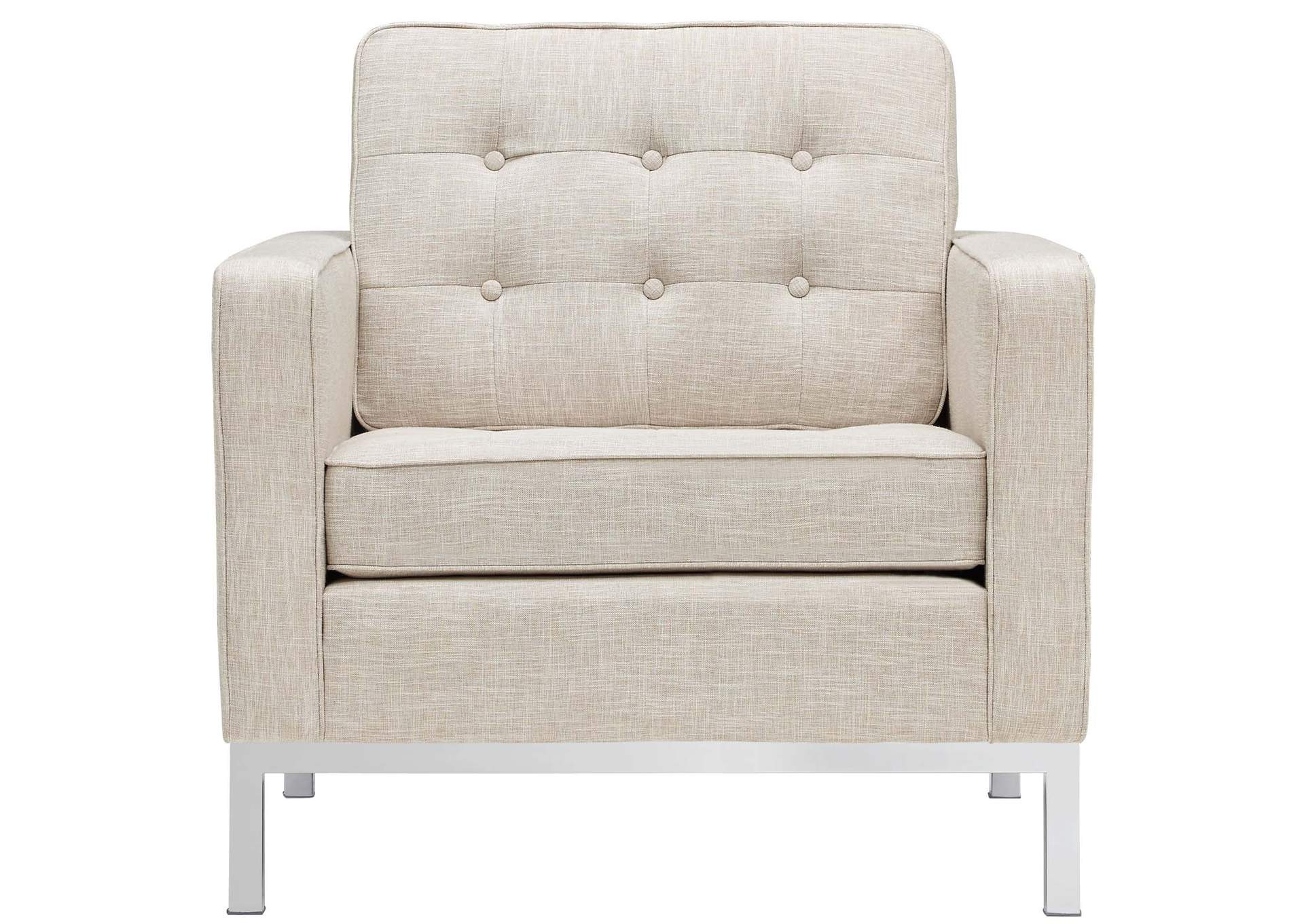 Beige Loft Upholstered Fabric Arm Chair,Modway