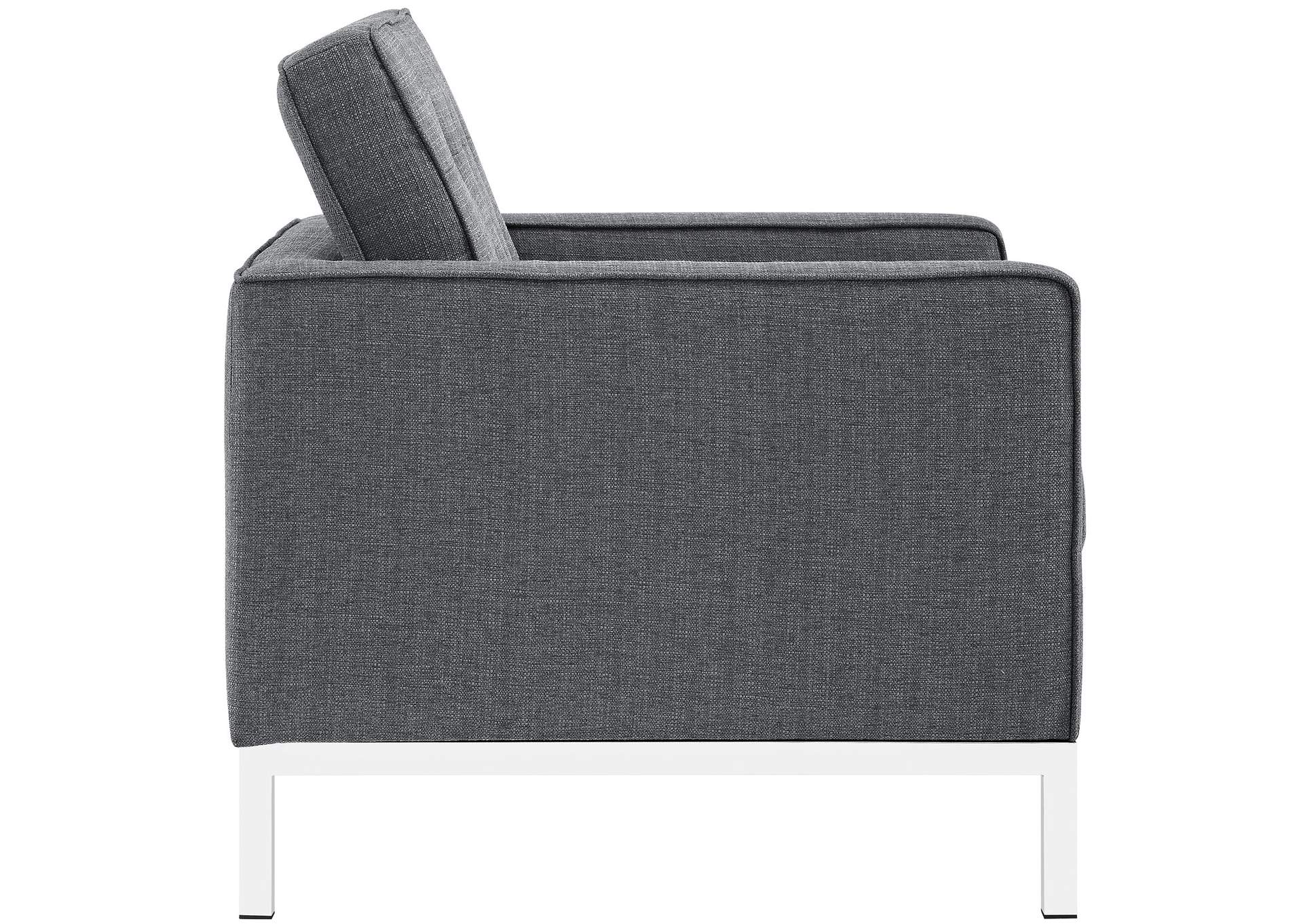 Gray Loft Upholstered Fabric Arm Chair,Modway