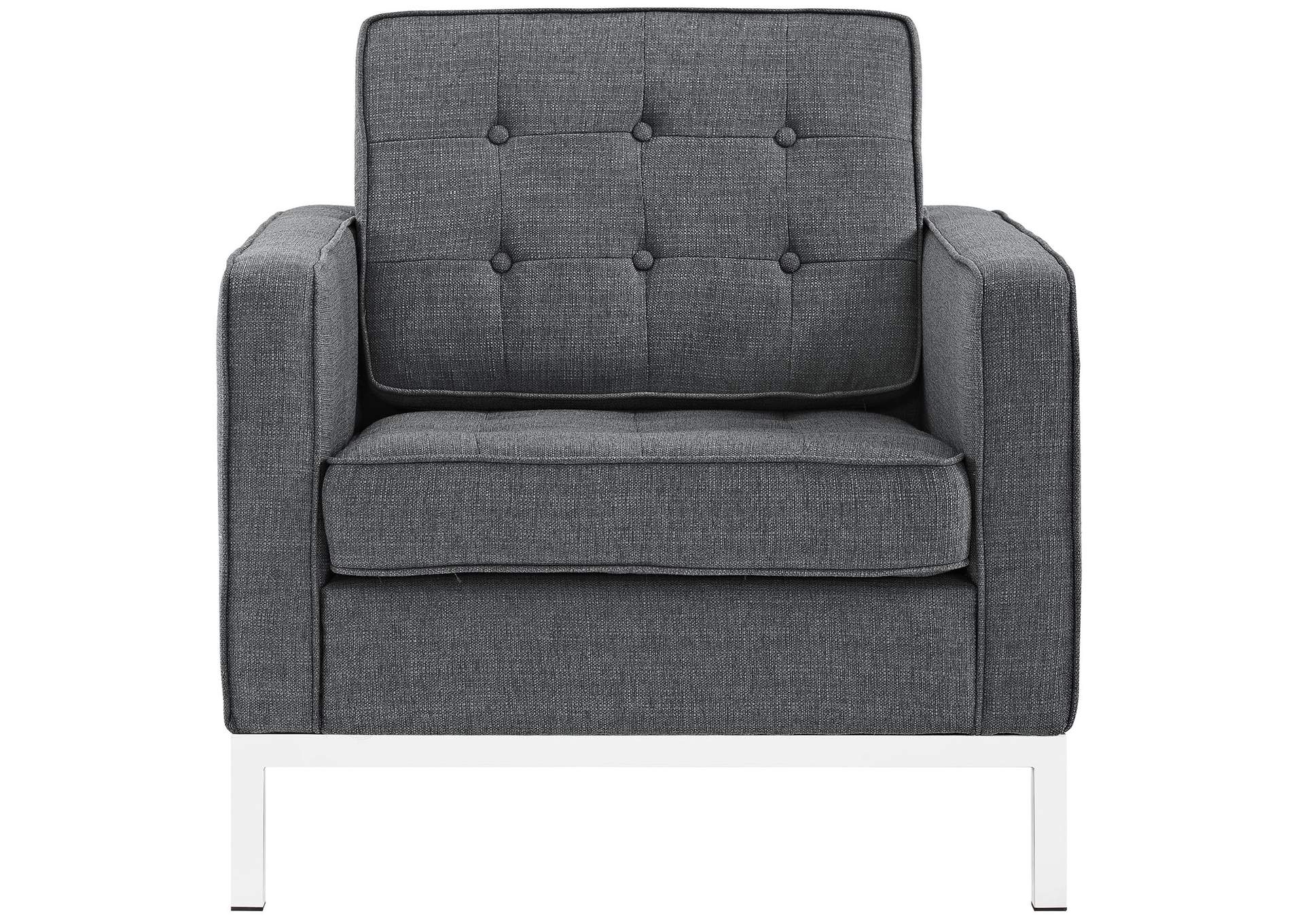 Gray Loft Upholstered Fabric Arm Chair,Modway