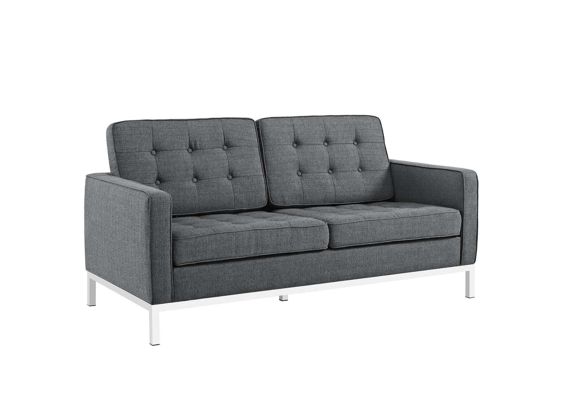 Gray Loft Upholstered Fabric Loveseat,Modway