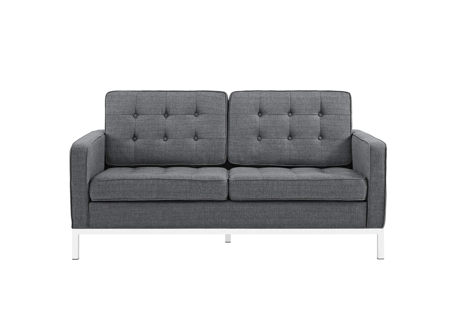 Gray Loft Upholstered Fabric Loveseat,Modway