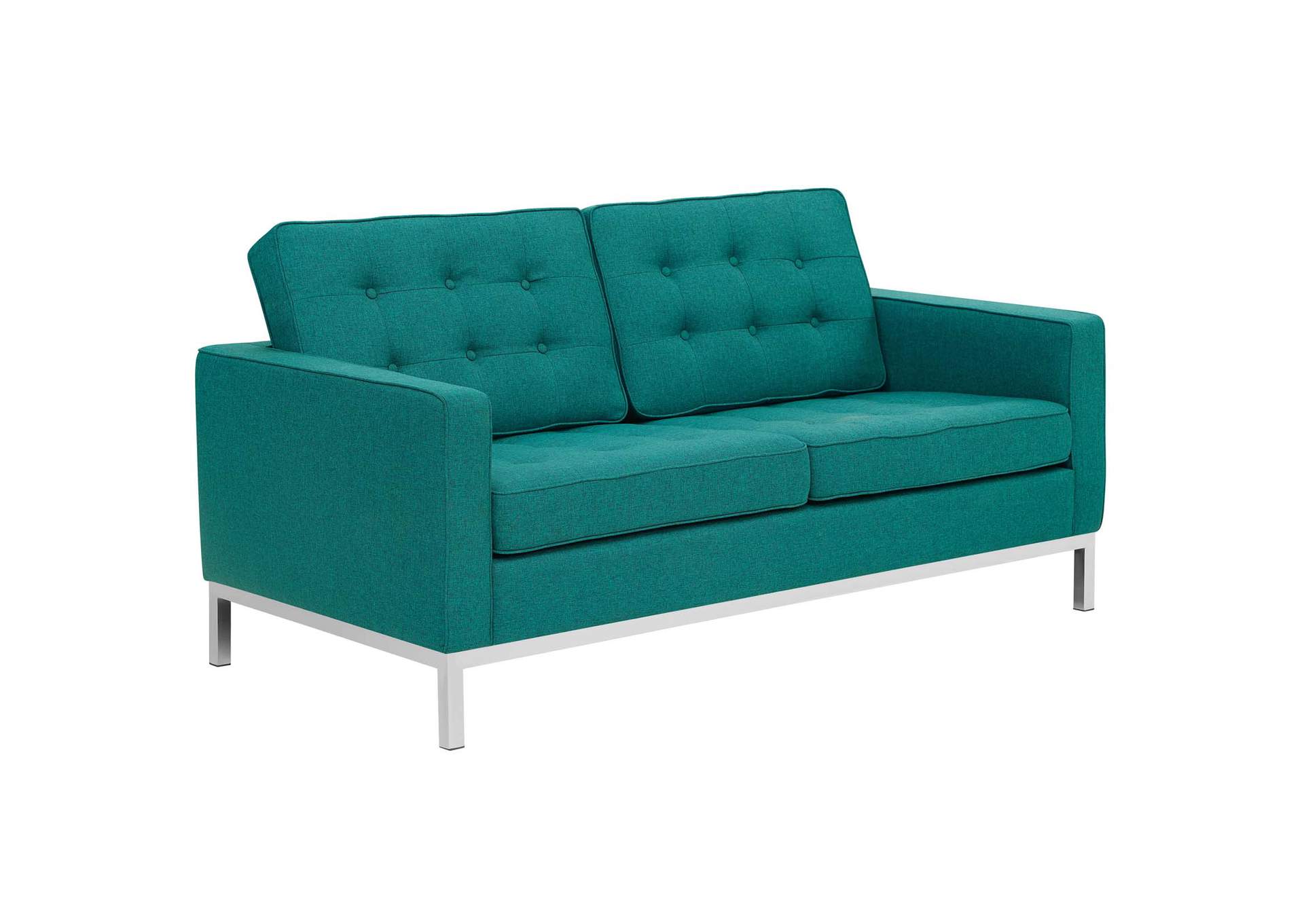 Teal Loft Upholstered Fabric Loveseat,Modway