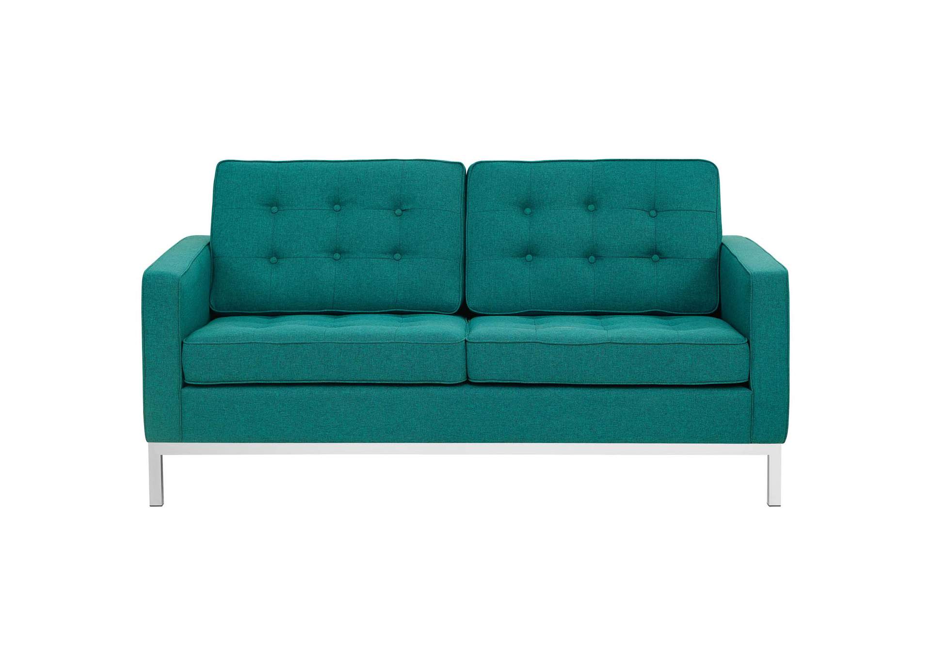 Teal Loft Upholstered Fabric Loveseat,Modway