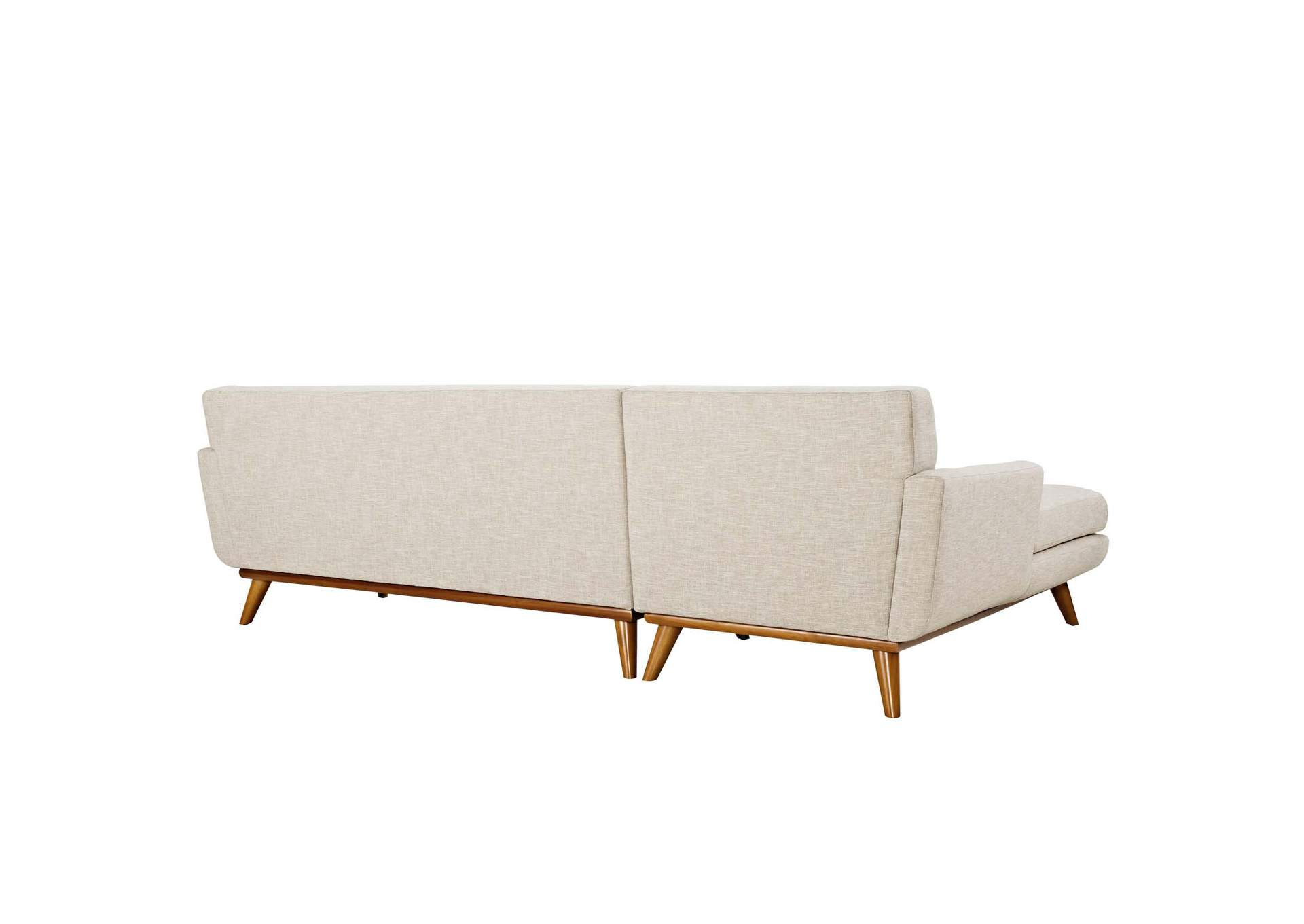 Beige Engage Left-Facing Upholstered Fabric Sectional Sofa,Modway