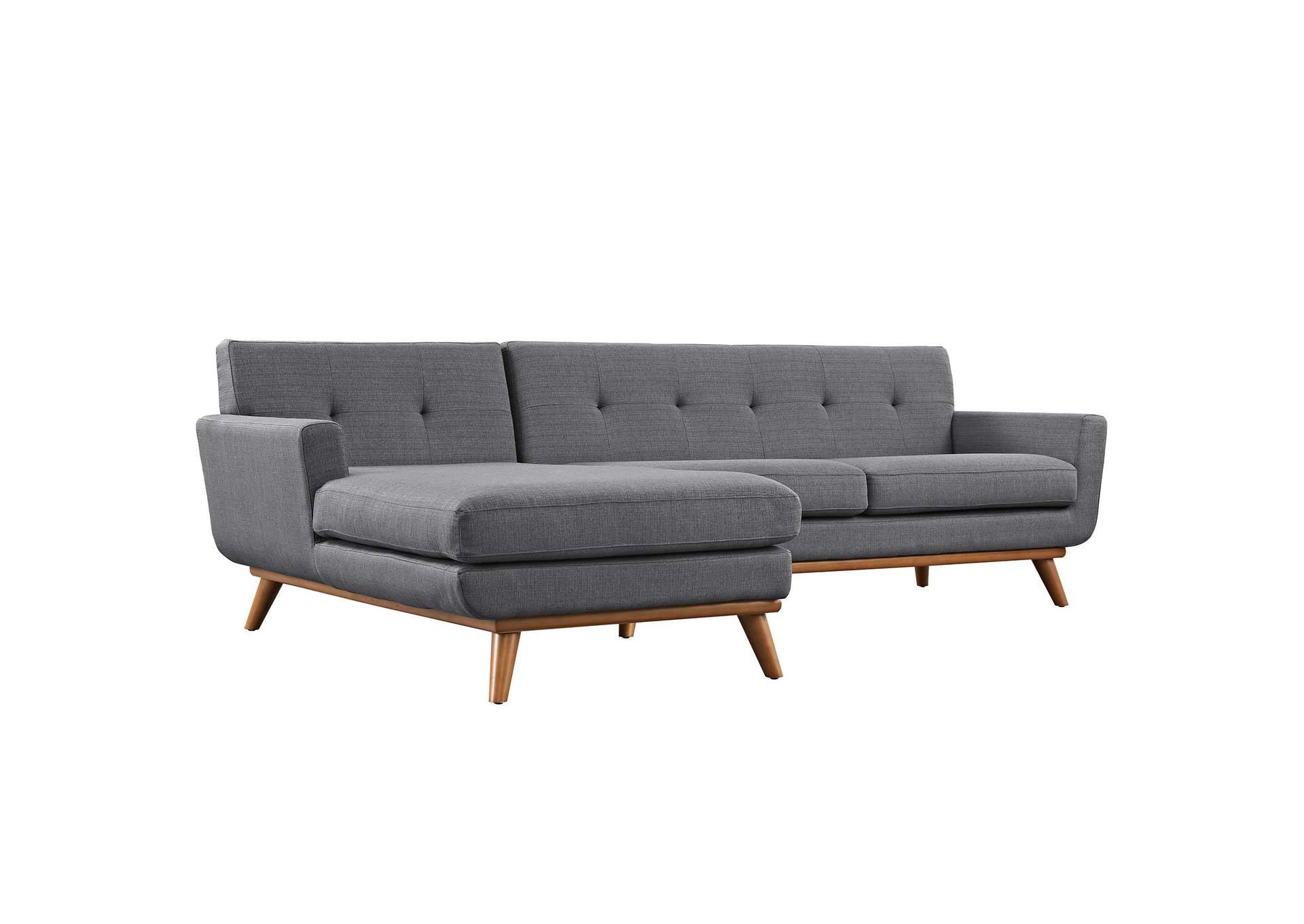 Gray Engage Left-Facing Upholstered Fabric Sectional Sofa,Modway