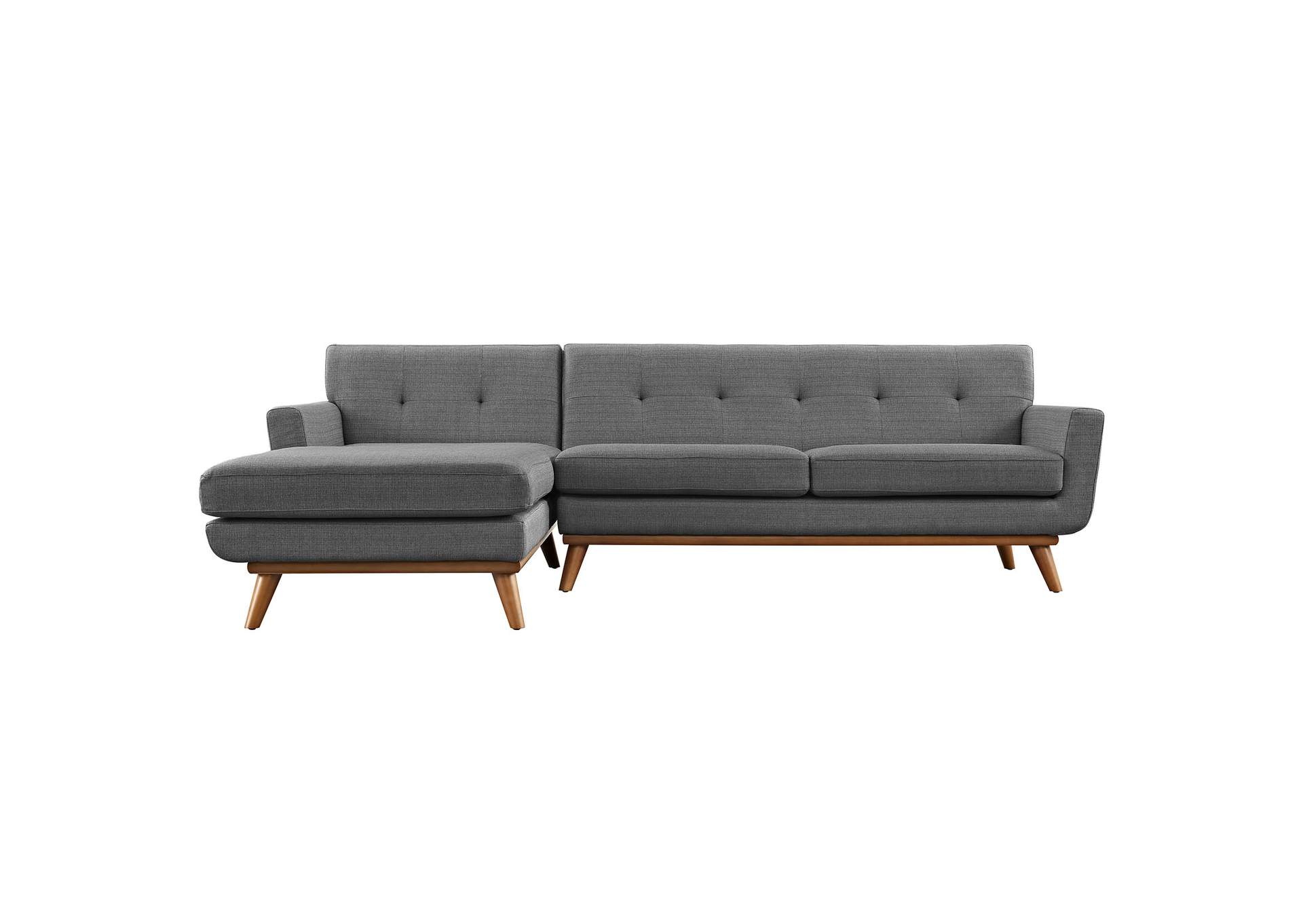 Gray Engage Left-Facing Upholstered Fabric Sectional Sofa,Modway