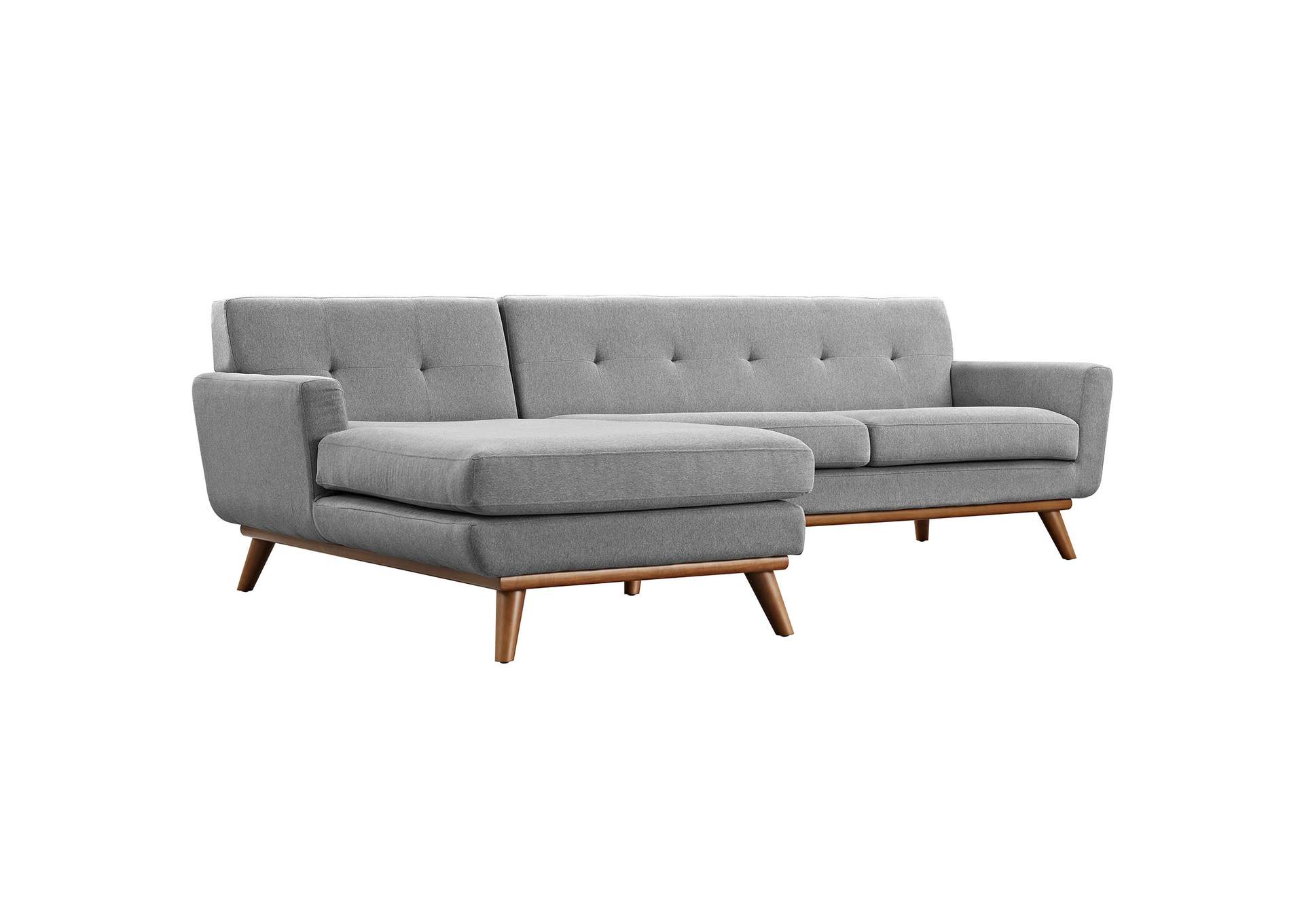 Expectation Gray Engage Left-Facing Upholstered Fabric Sectional Sofa,Modway