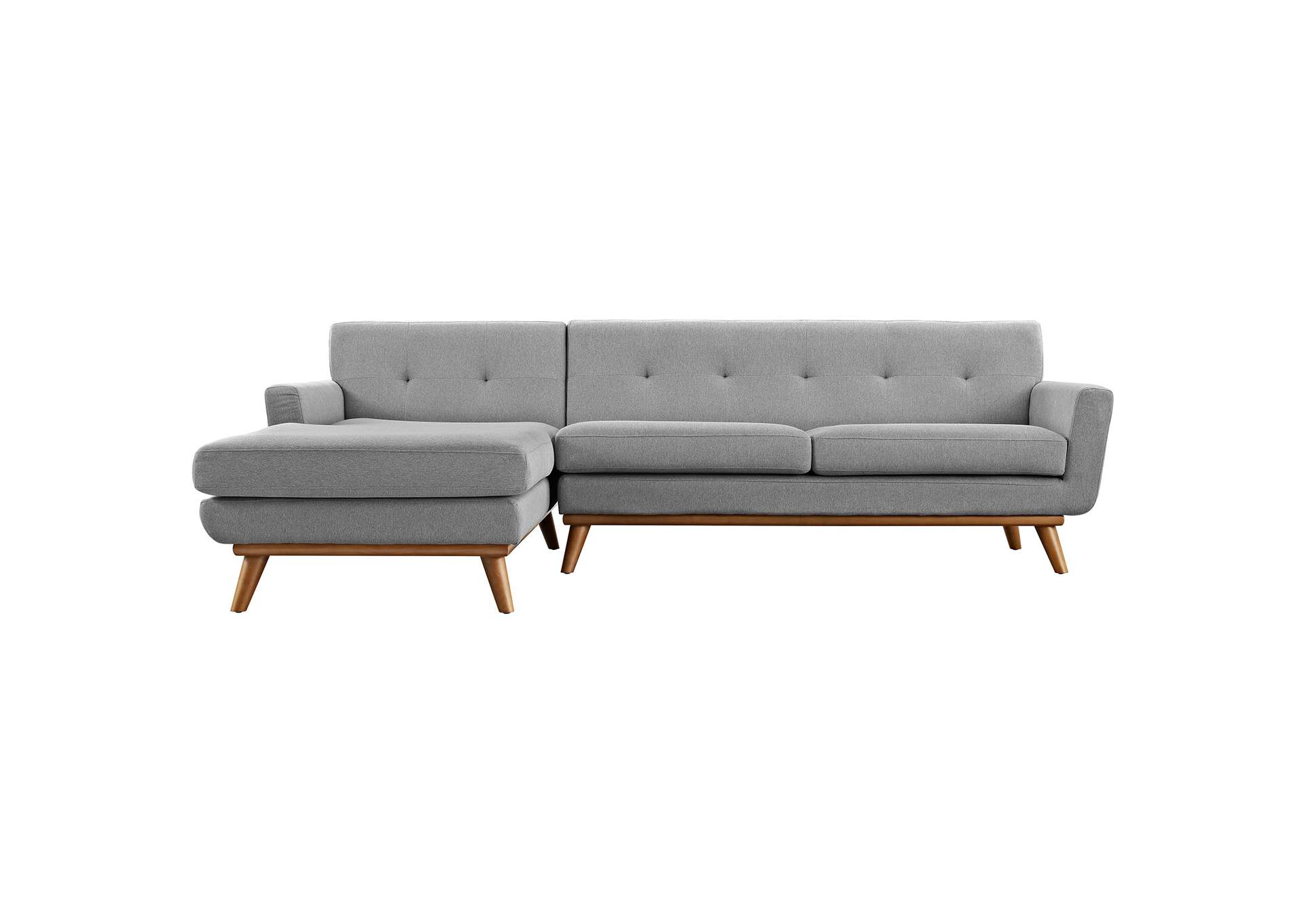 Expectation Gray Engage Left-Facing Upholstered Fabric Sectional Sofa,Modway