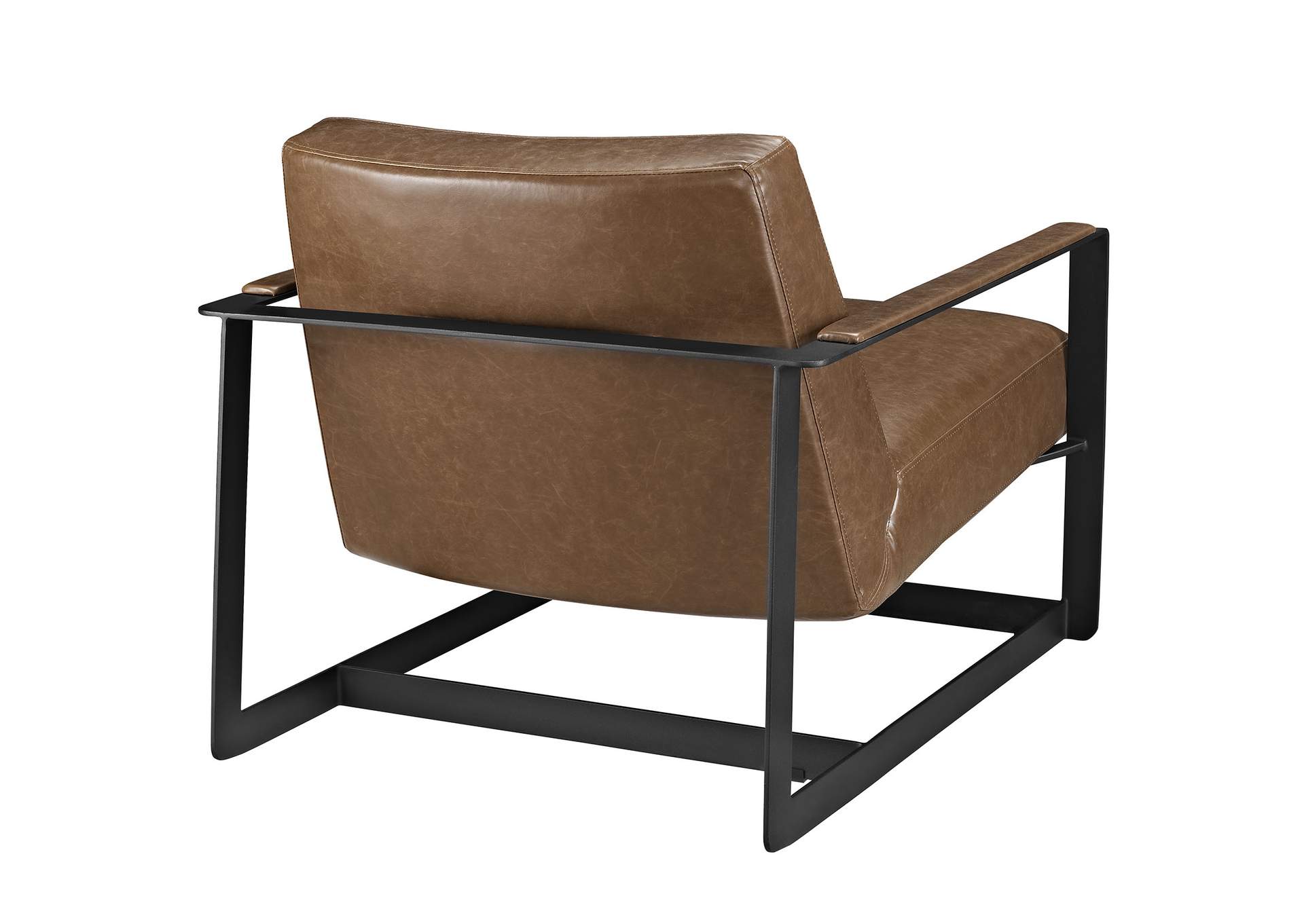 Brown Seg Vegan Leather Accent Chair,Modway