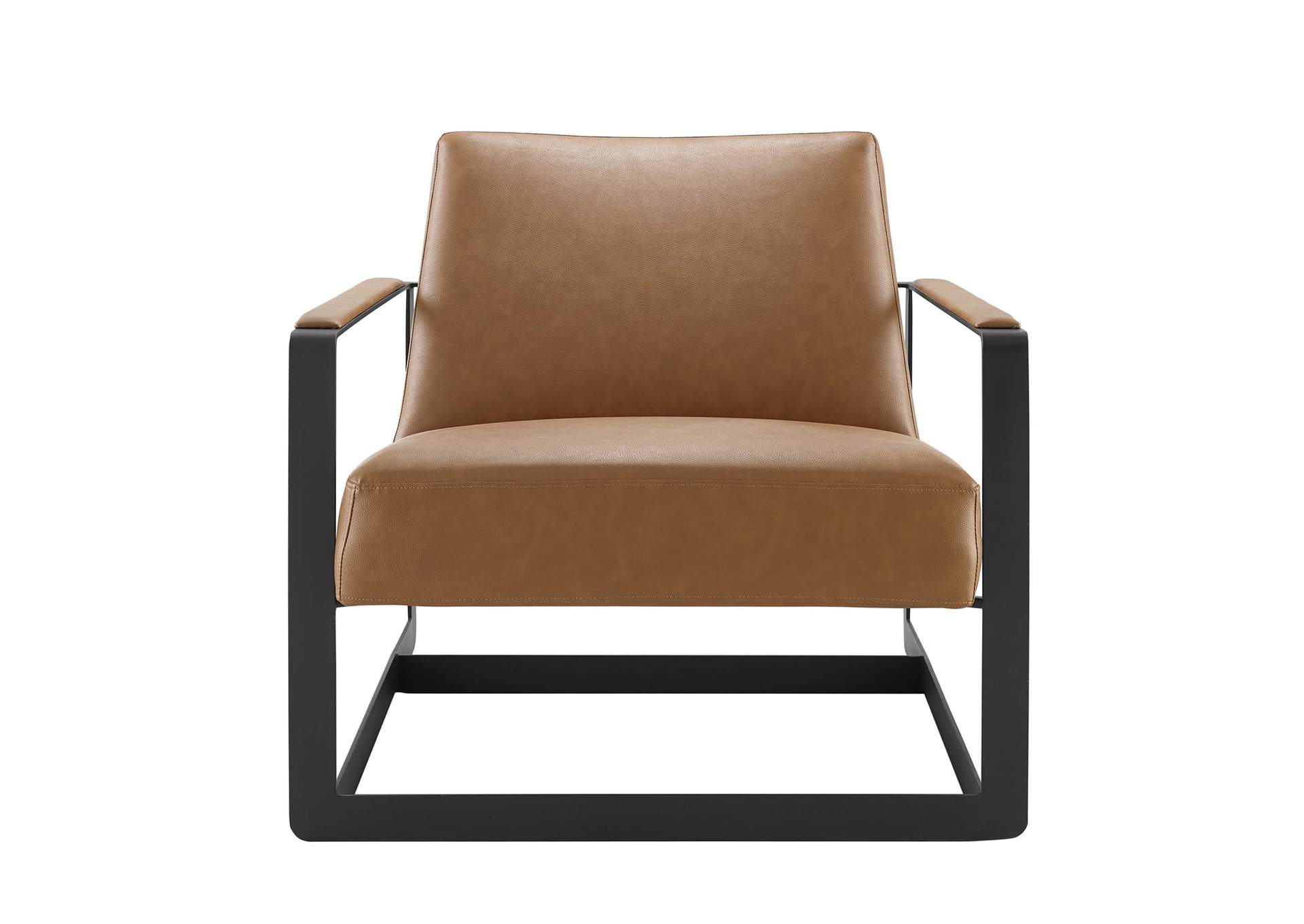 Tan Seg Vegan Leather Accent Chair,Modway