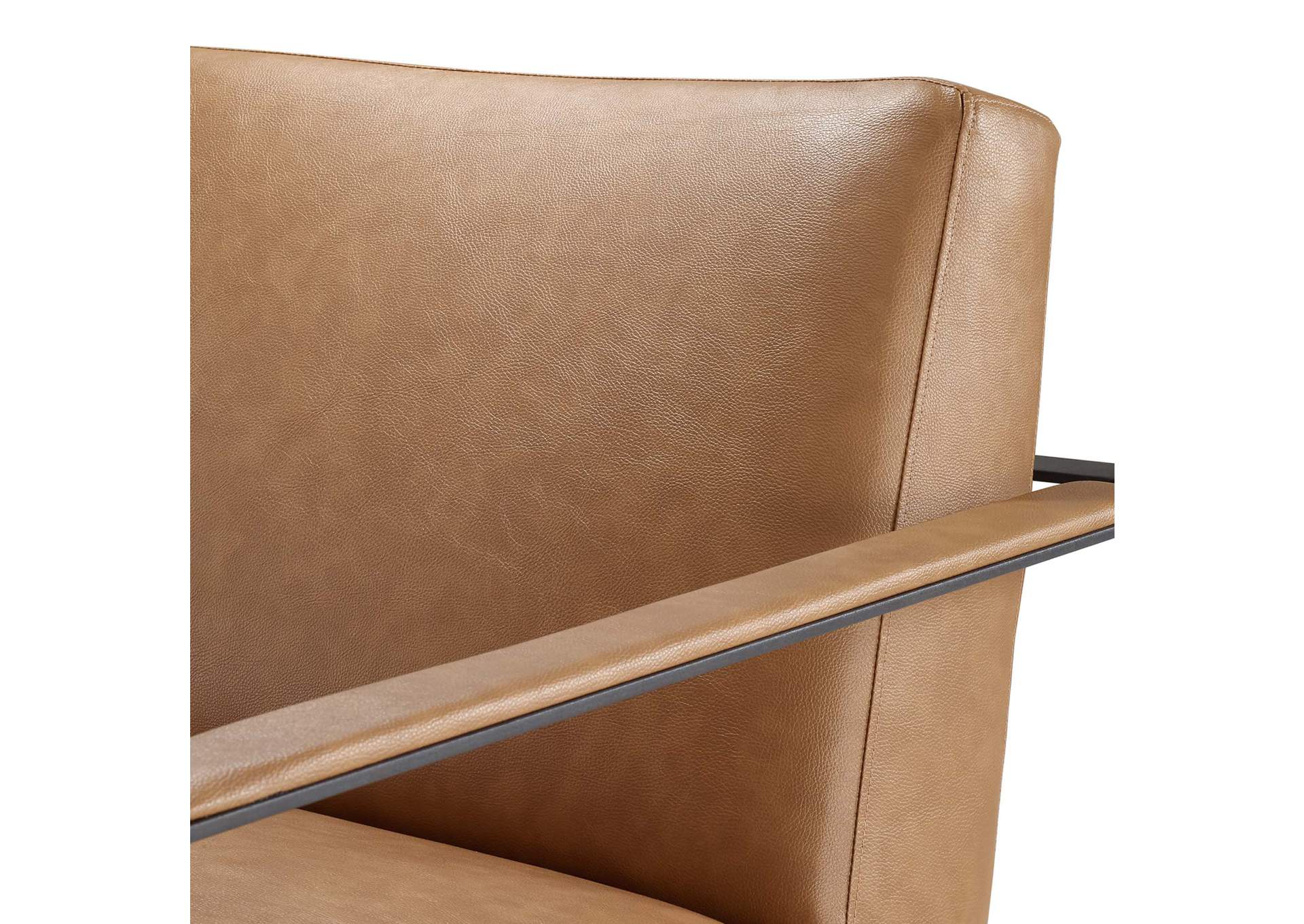 Tan Seg Vegan Leather Accent Chair,Modway