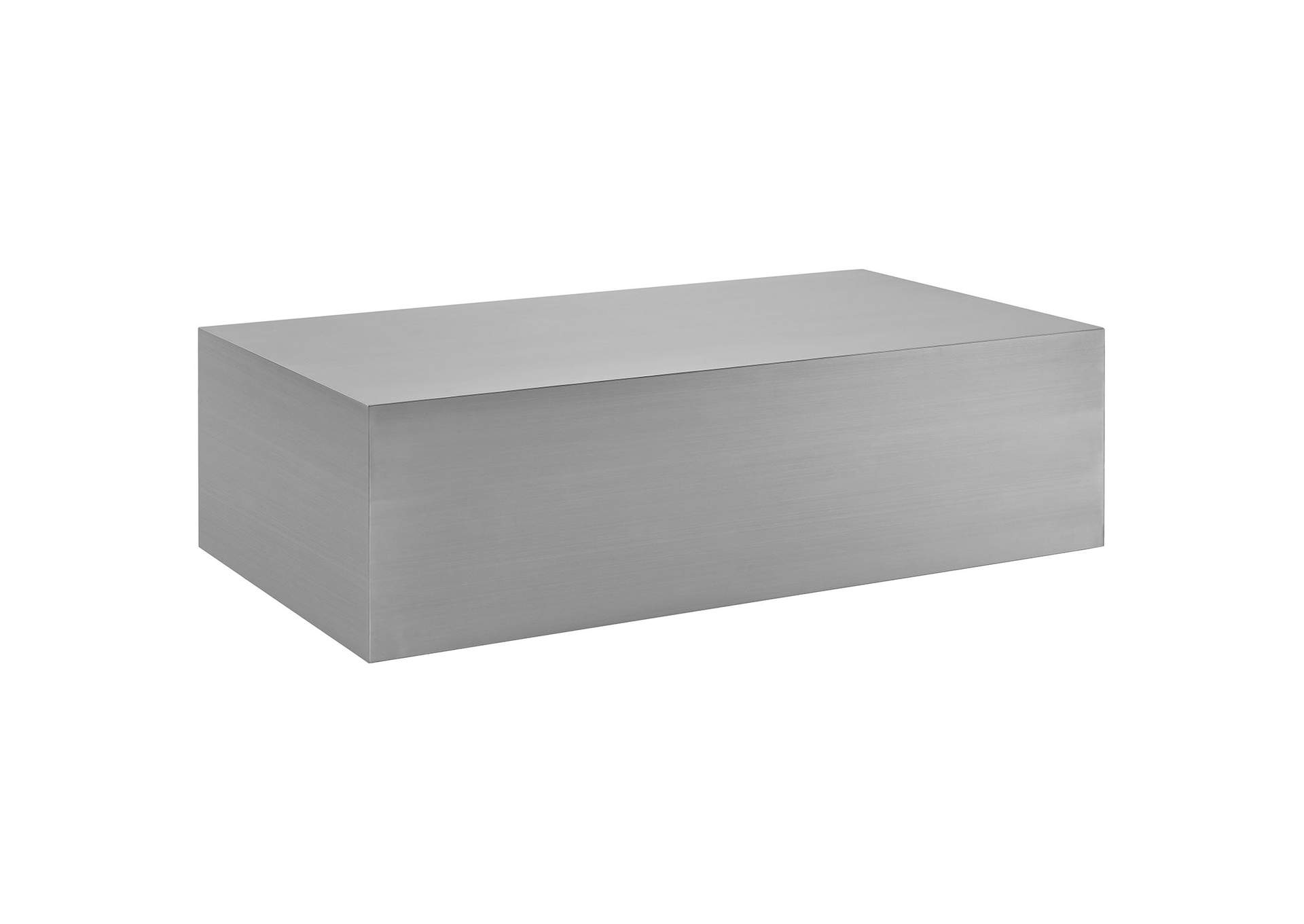 Silver Cast Stainless Steel Coffee Table,Modway