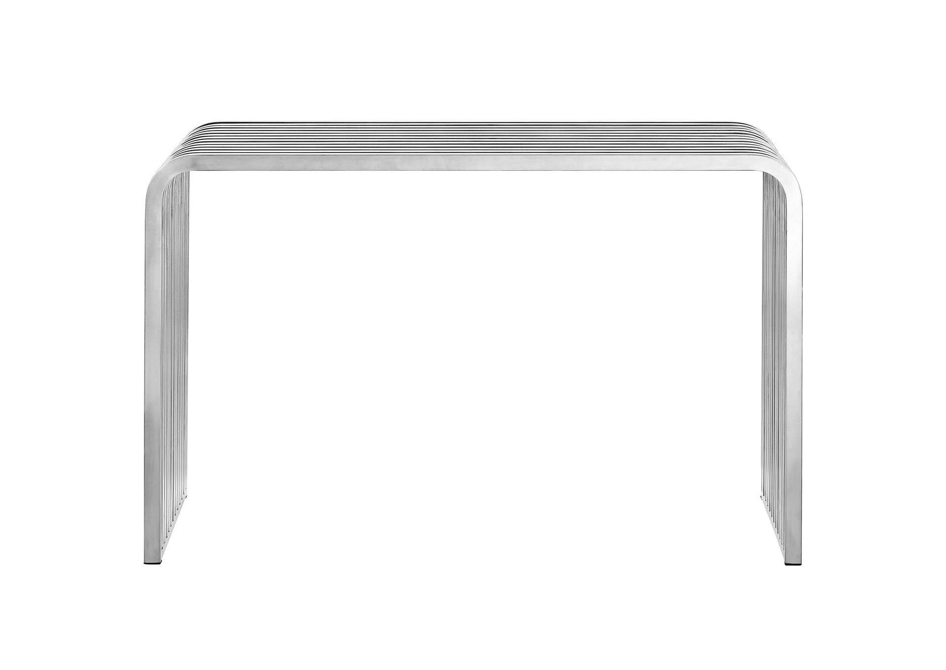 Silver Pipe Stainless Steel Console Table,Modway