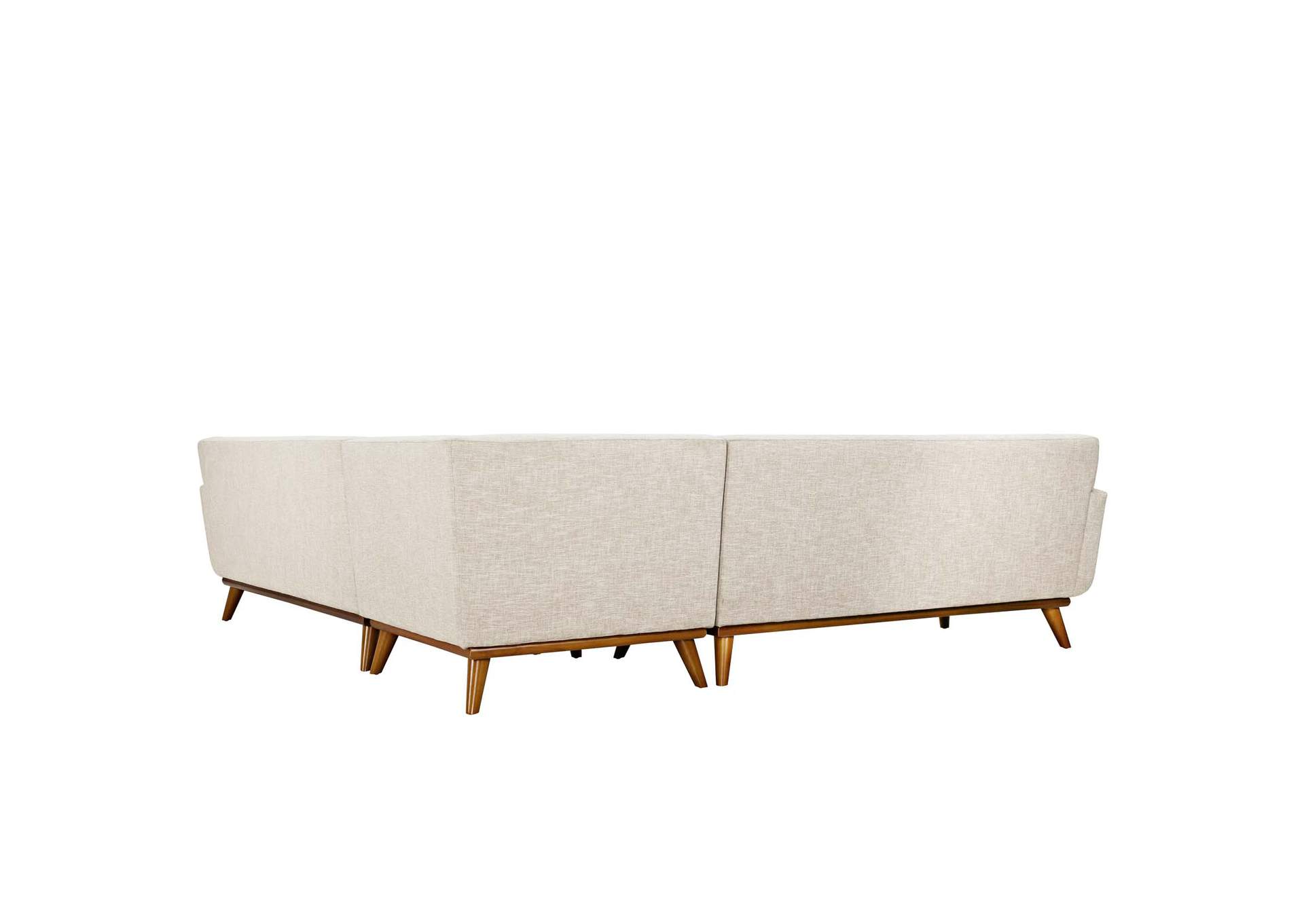 Beige Engage L-Shaped Upholstered Fabric Sectional Sofa,Modway