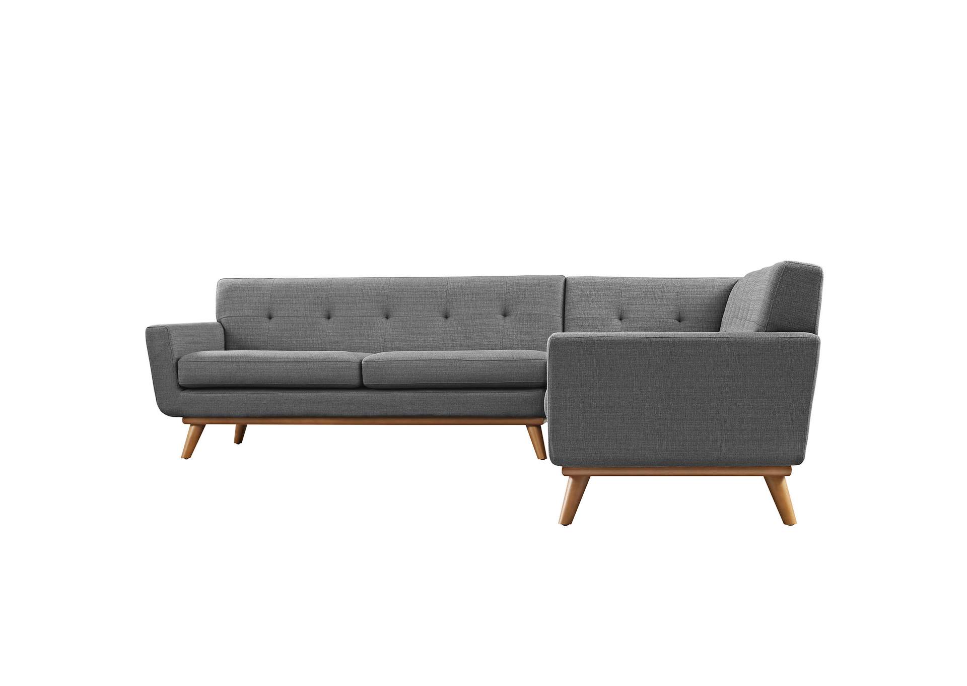 Gray Engage L-Shaped Upholstered Fabric Sectional Sofa,Modway