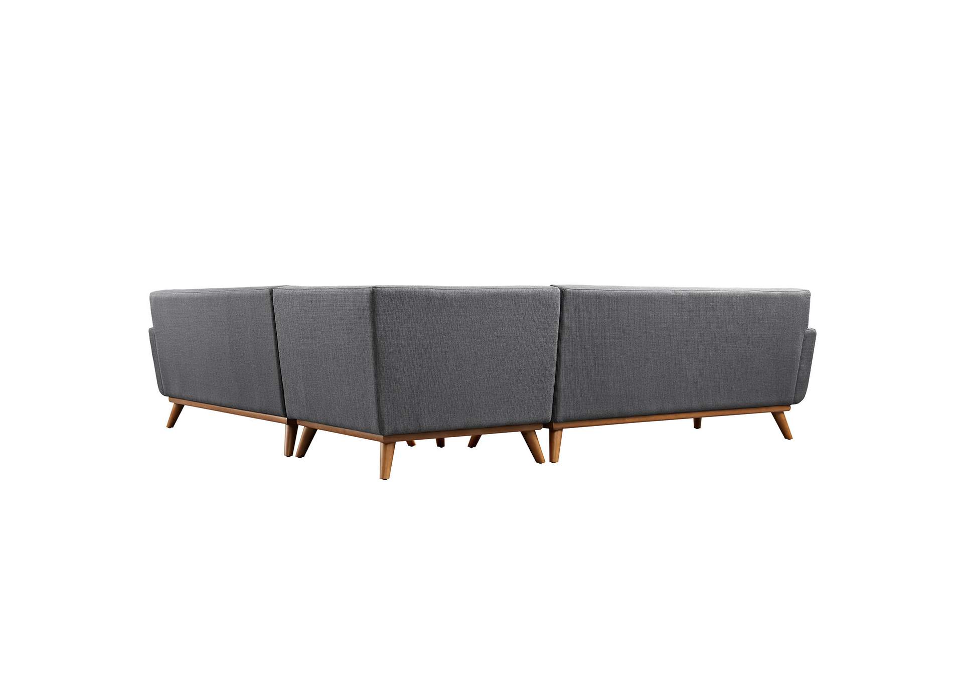 Gray Engage L-Shaped Upholstered Fabric Sectional Sofa,Modway