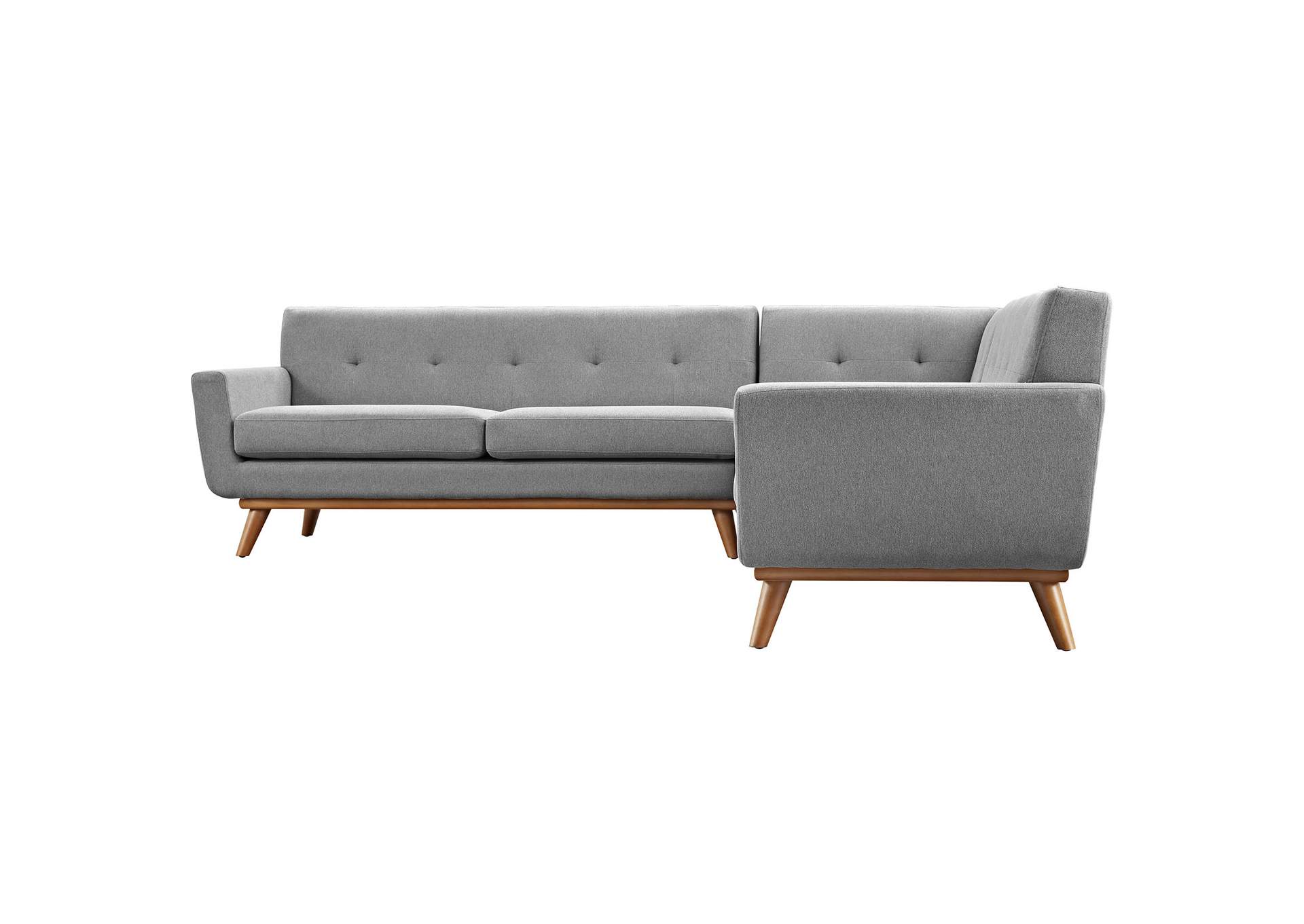 Expectation Gray Engage L-Shaped Upholstered Fabric Sectional Sofa,Modway