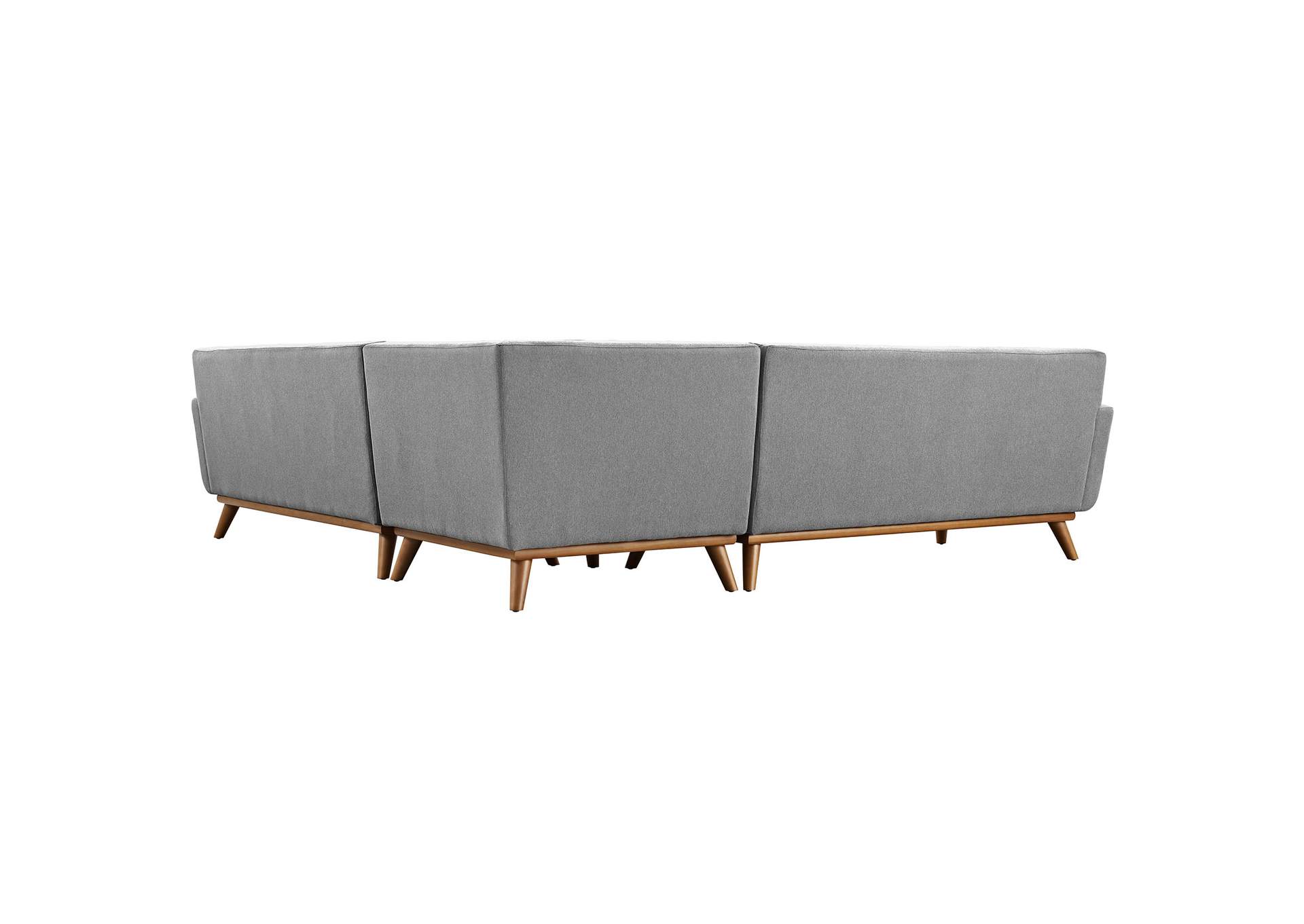 Expectation Gray Engage L-Shaped Upholstered Fabric Sectional Sofa,Modway