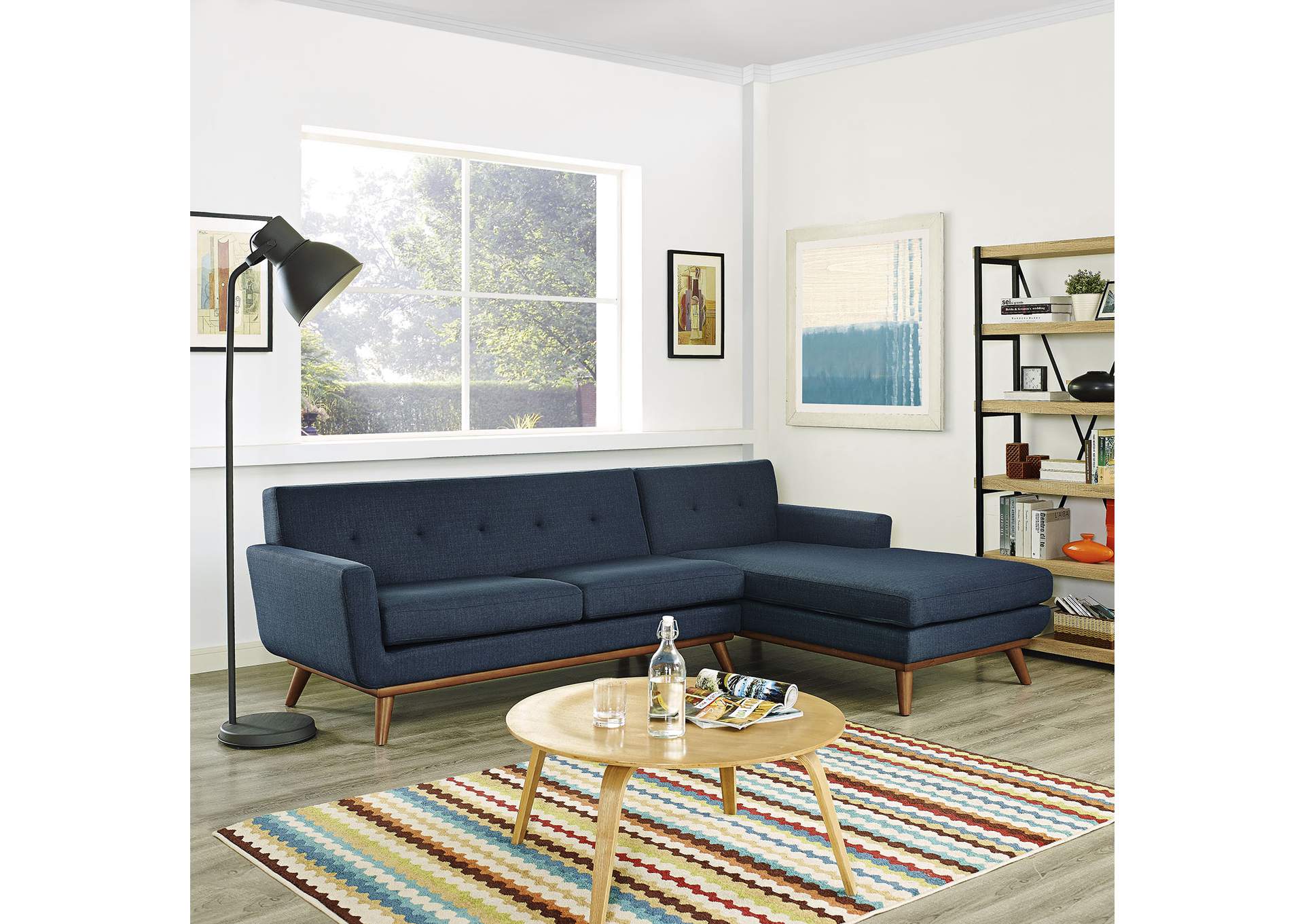 Azure Engage Right-Facing Upholstered Fabric Sectional Sofa,Modway