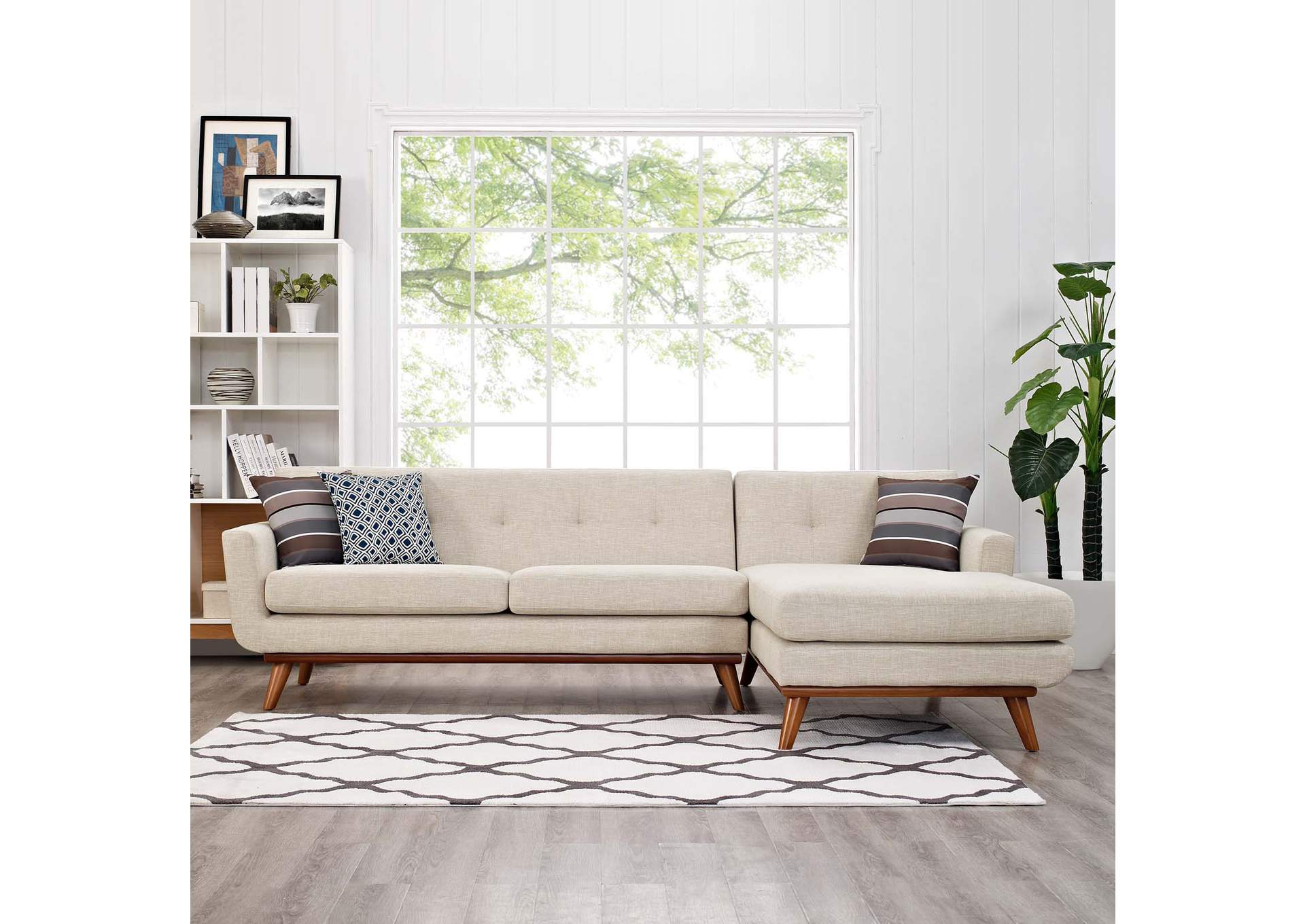 Engage Beige Right-Facing Sectional Sofa,Modway