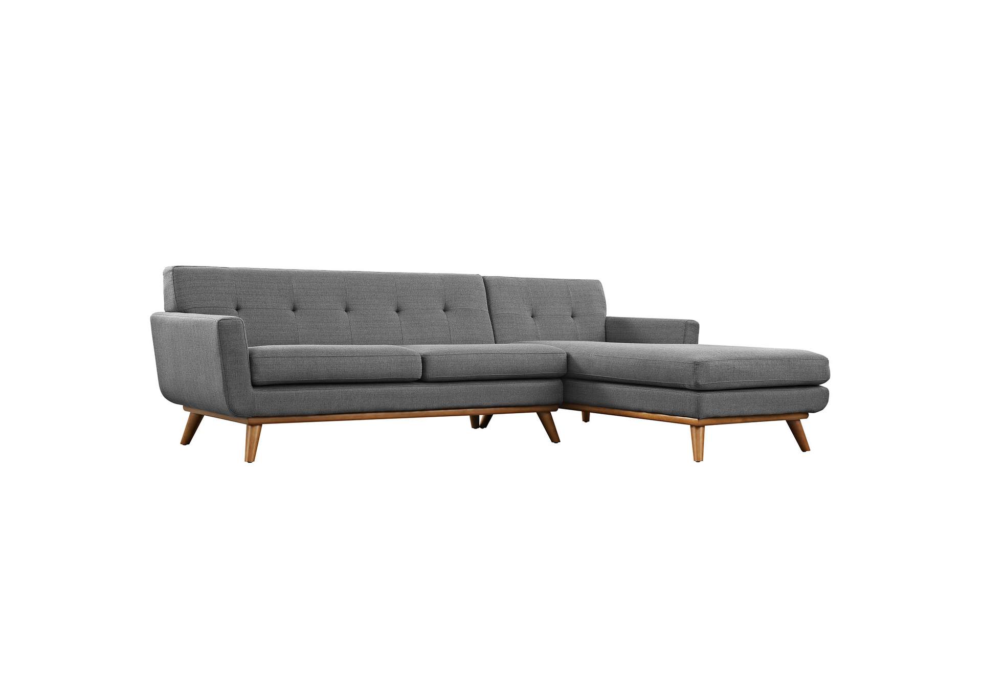 Gray Engage Right-Facing Upholstered Fabric Sectional Sofa,Modway