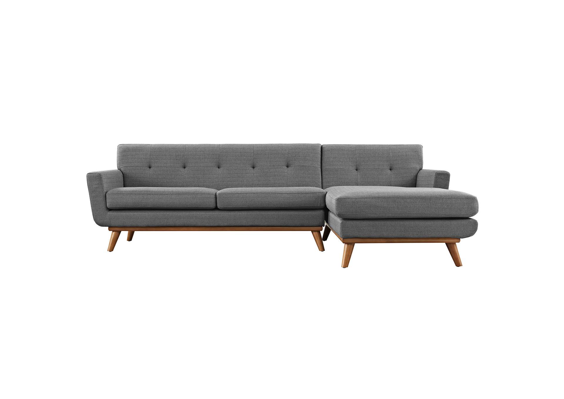 Gray Engage Right-Facing Upholstered Fabric Sectional Sofa,Modway