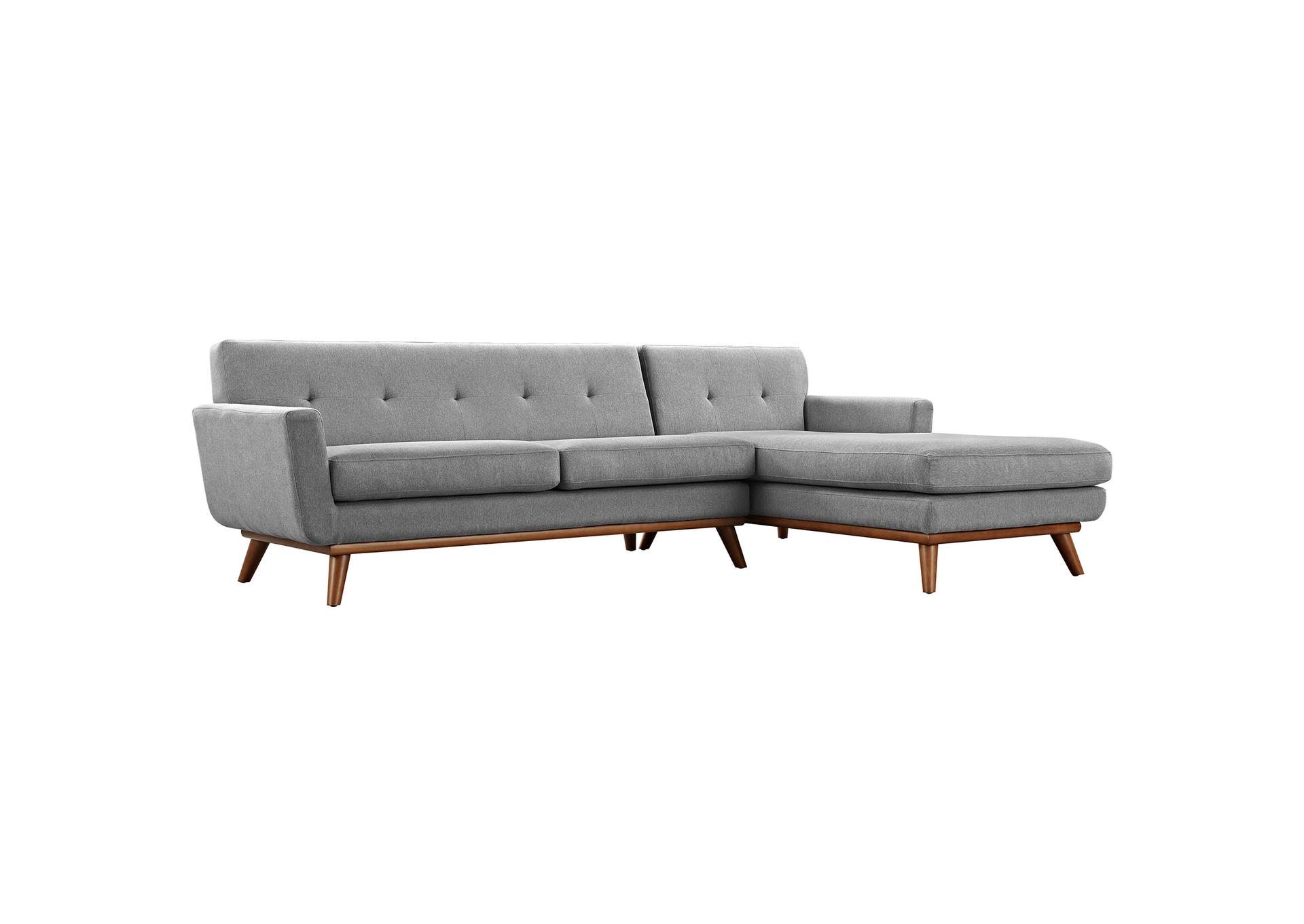 Expectation Gray Engage Right-Facing Upholstered Fabric Sectional Sofa,Modway