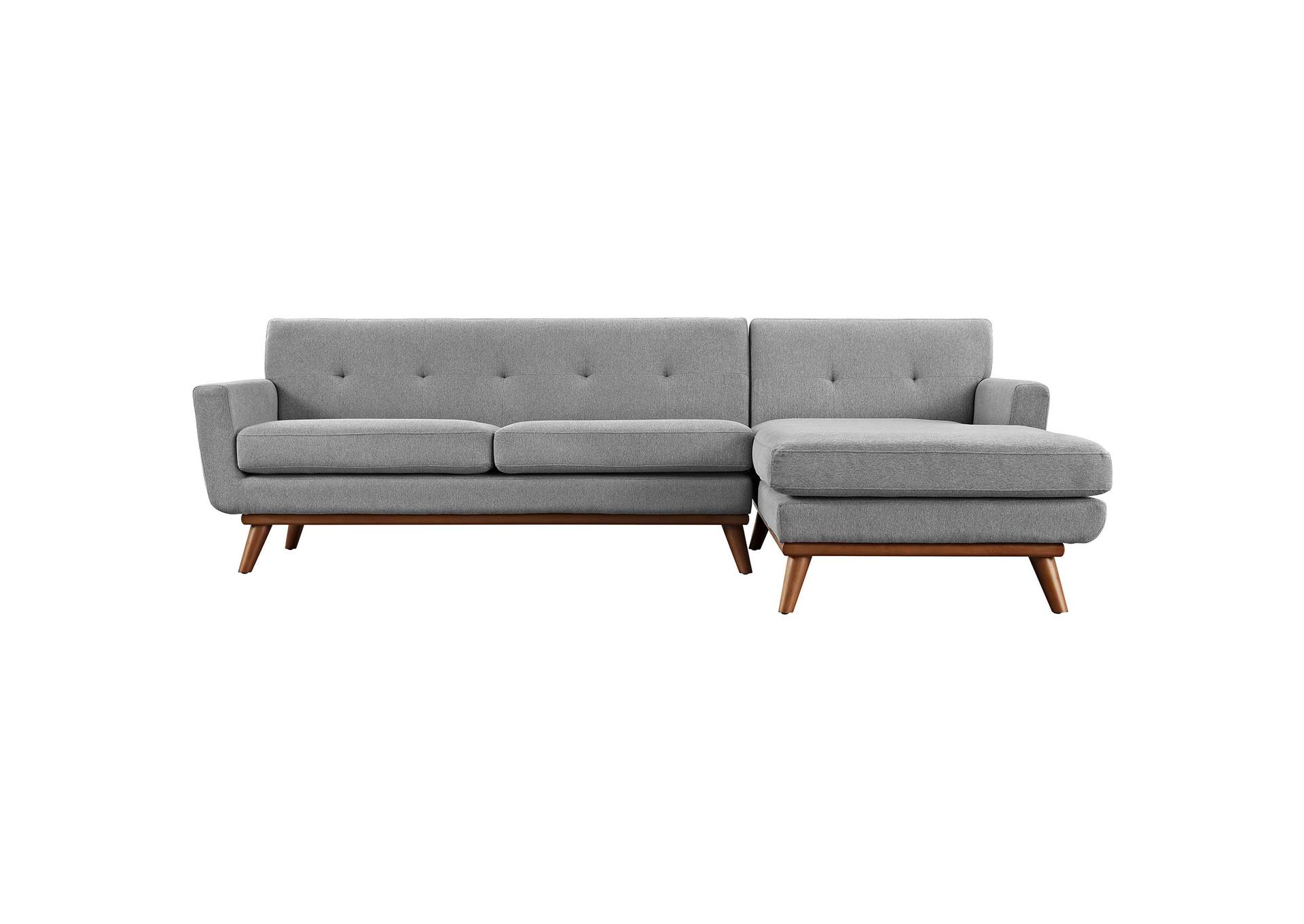 Expectation Gray Engage Right-Facing Upholstered Fabric Sectional Sofa,Modway