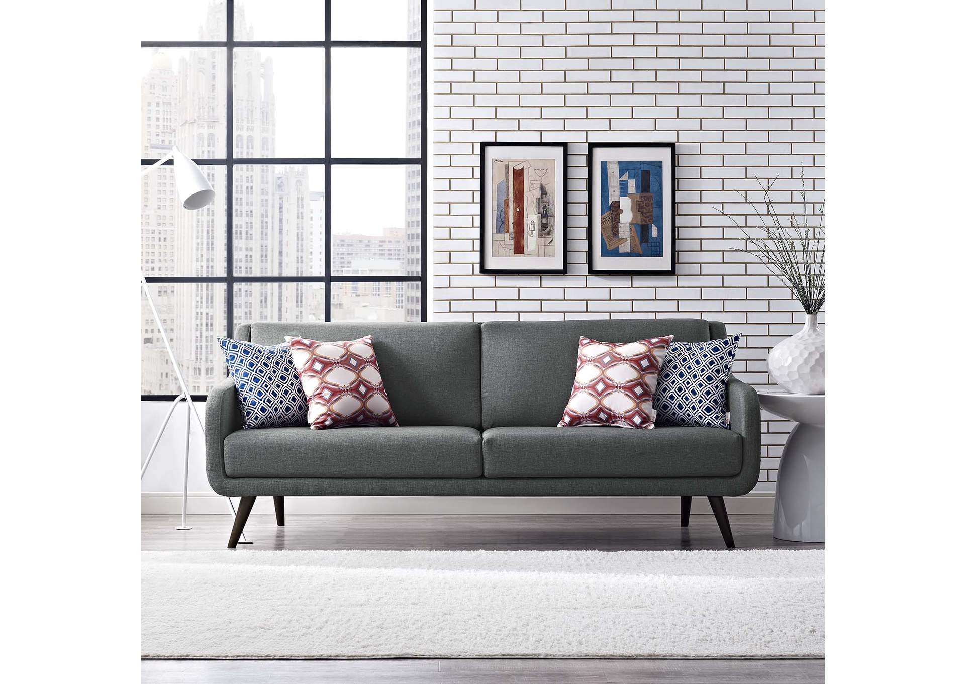 Gray Verve Upholstered Fabric Sofa,Modway