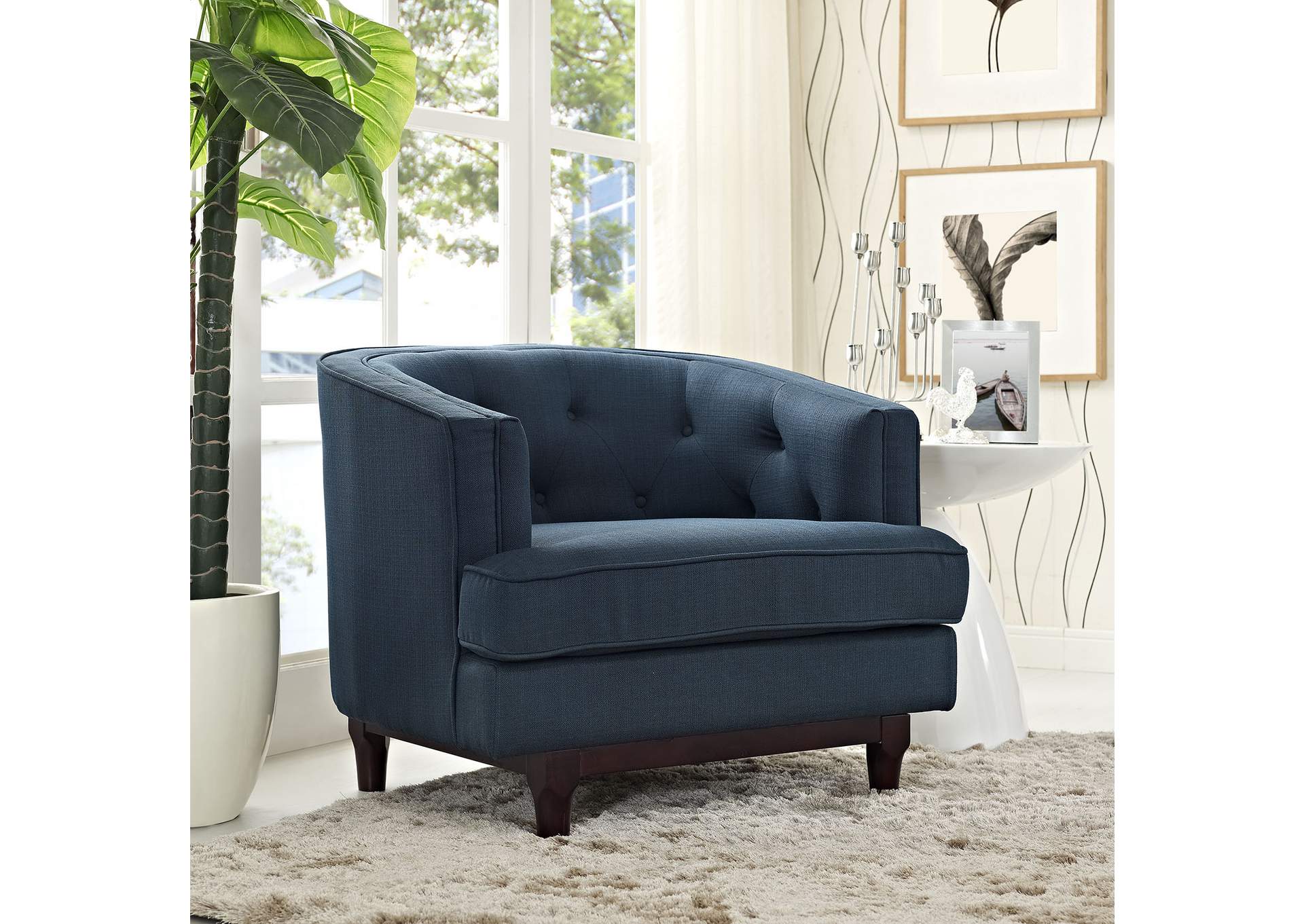 Azure Coast Upholstered Fabric Arm Chair,Modway